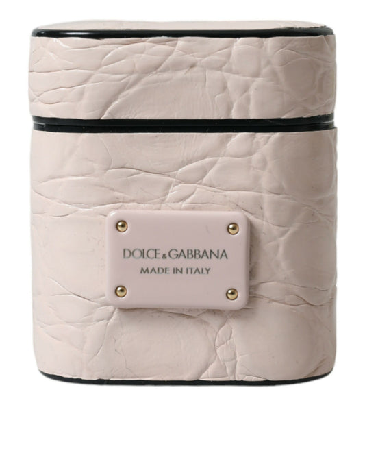 Dolce &amp; Gabbana Elegant light pink leather Airpod case