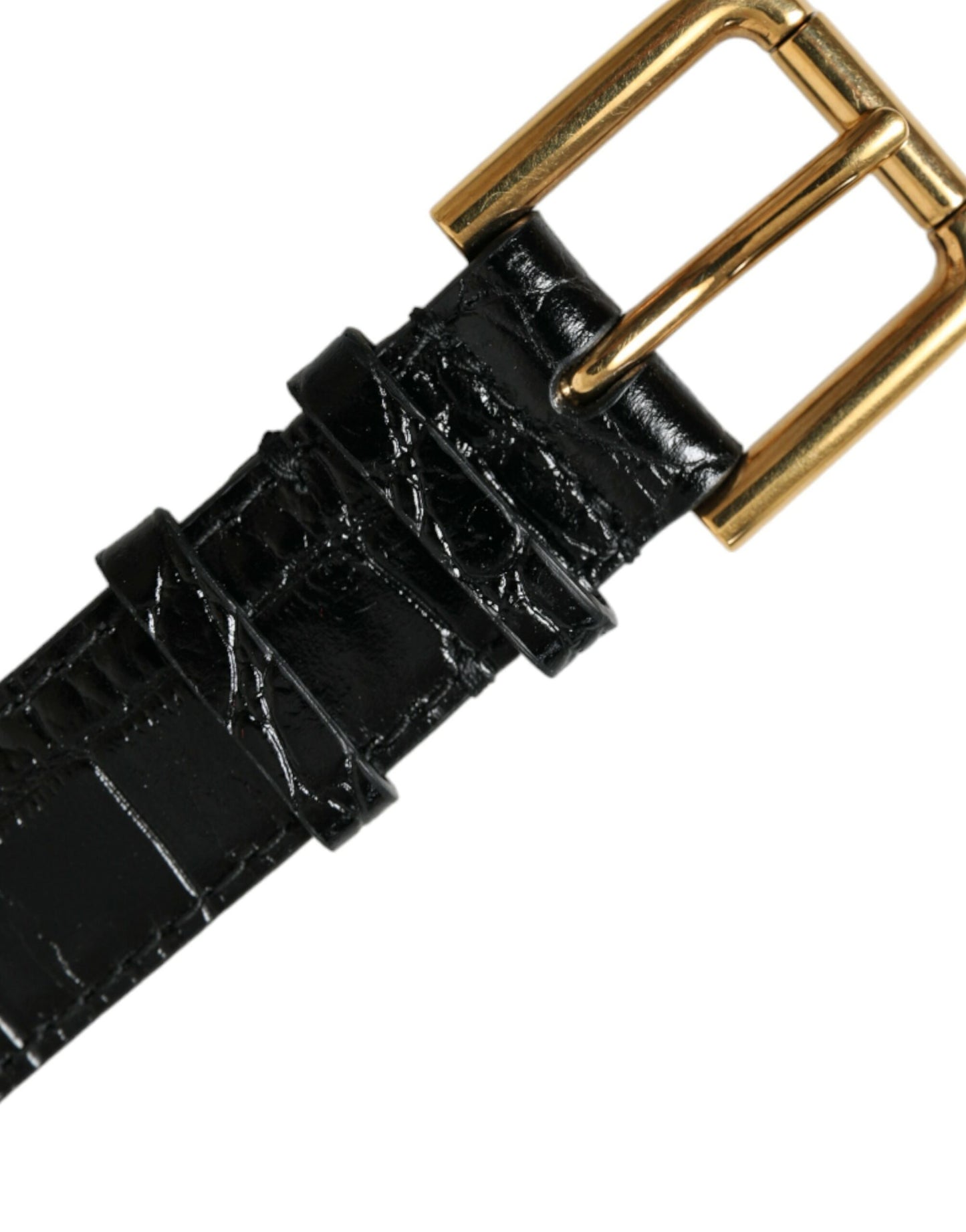 Dolce &amp; Gabbana Elegant Gold-Black Leather Bracelet