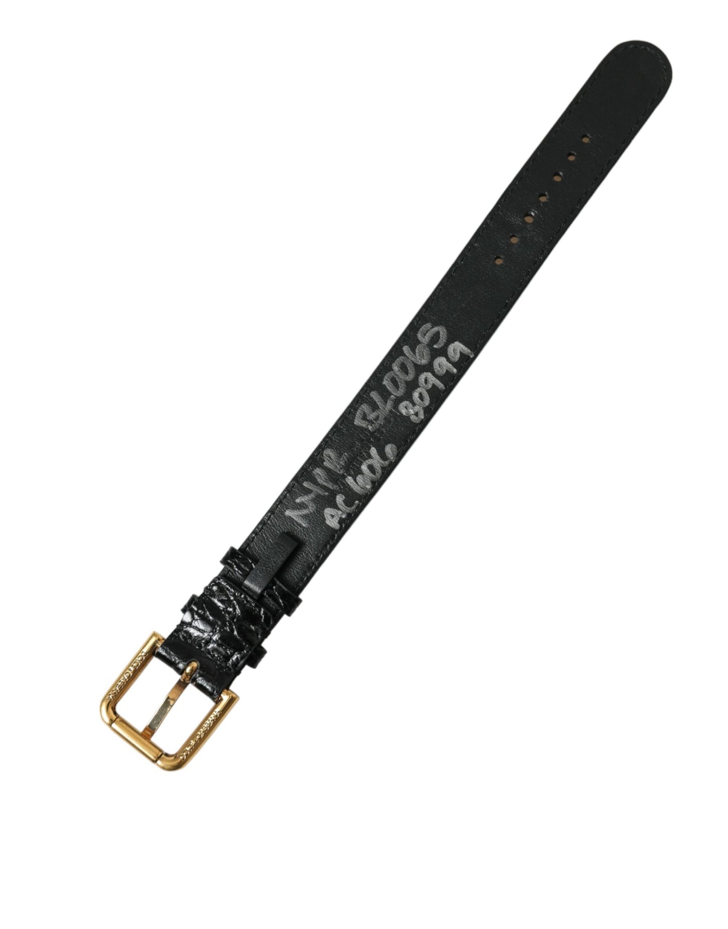 Dolce &amp; Gabbana Elegant Gold-Black Leather Bracelet