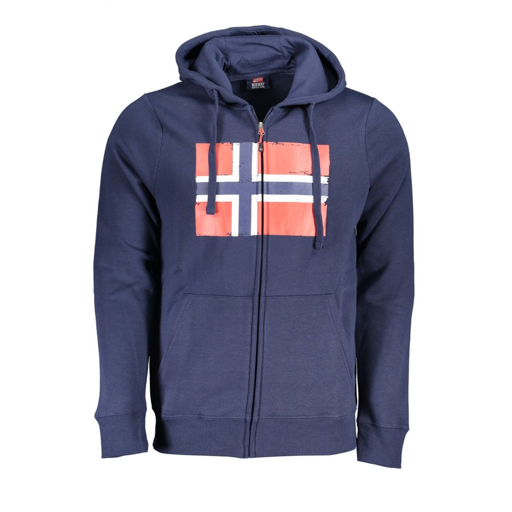 Norway 1963 Elevated Casual Sweatshirt mit Kapuze in Blau