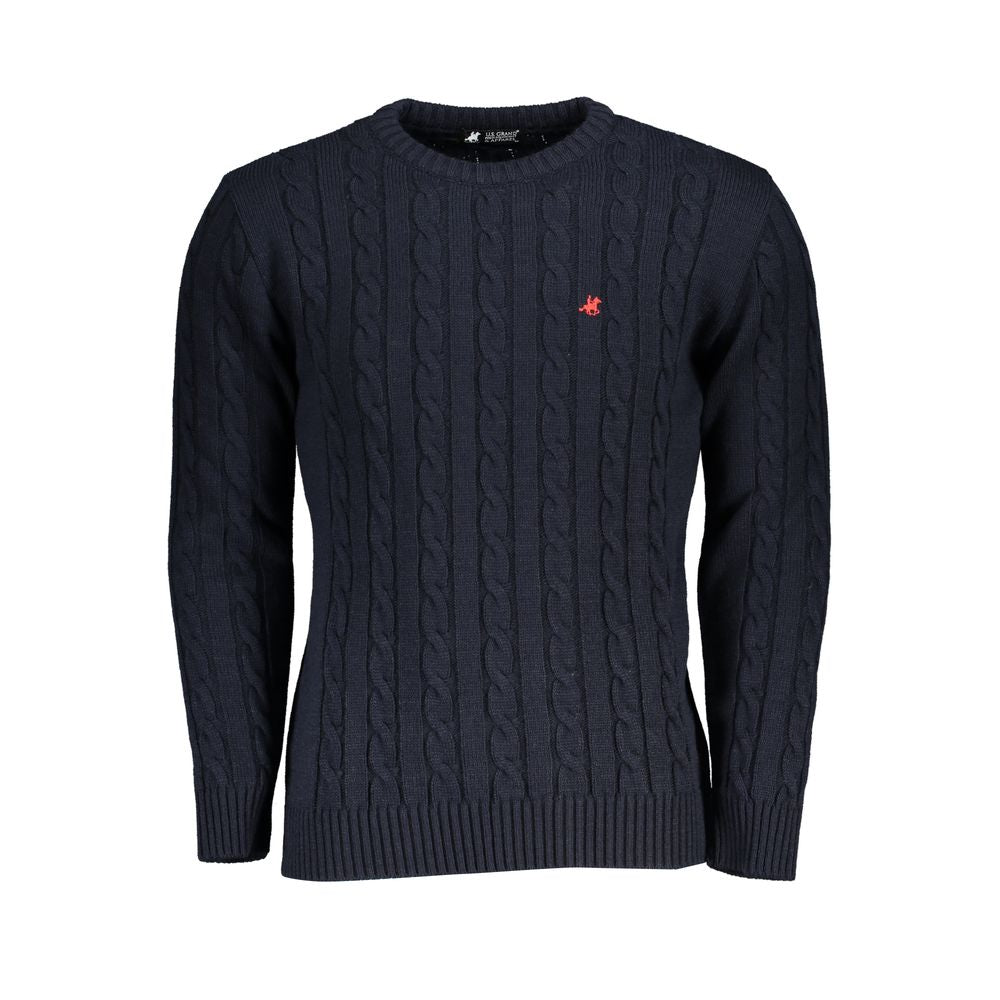 US Grand Polo Embroidered Twisted Crew Neck Sweater