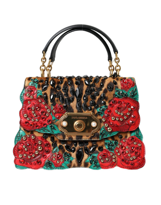 Dolce &amp; Gabbana Chic tote with leopard print and red roses!