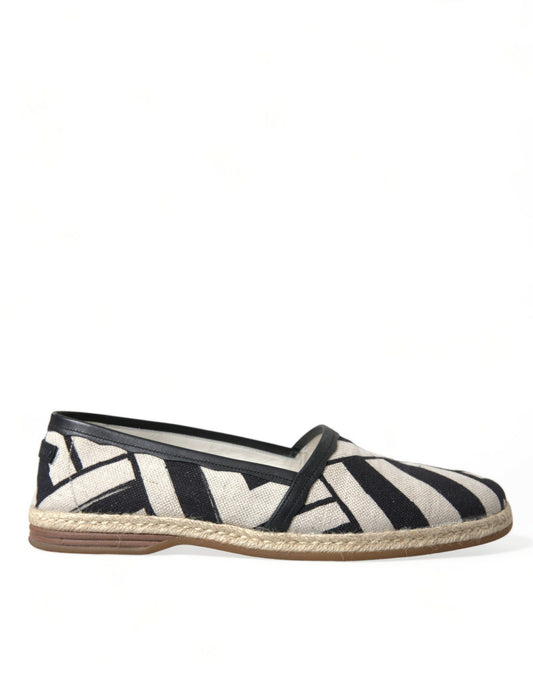 Dolce &amp; Gabbana Chic striped luxury leather espadrilles