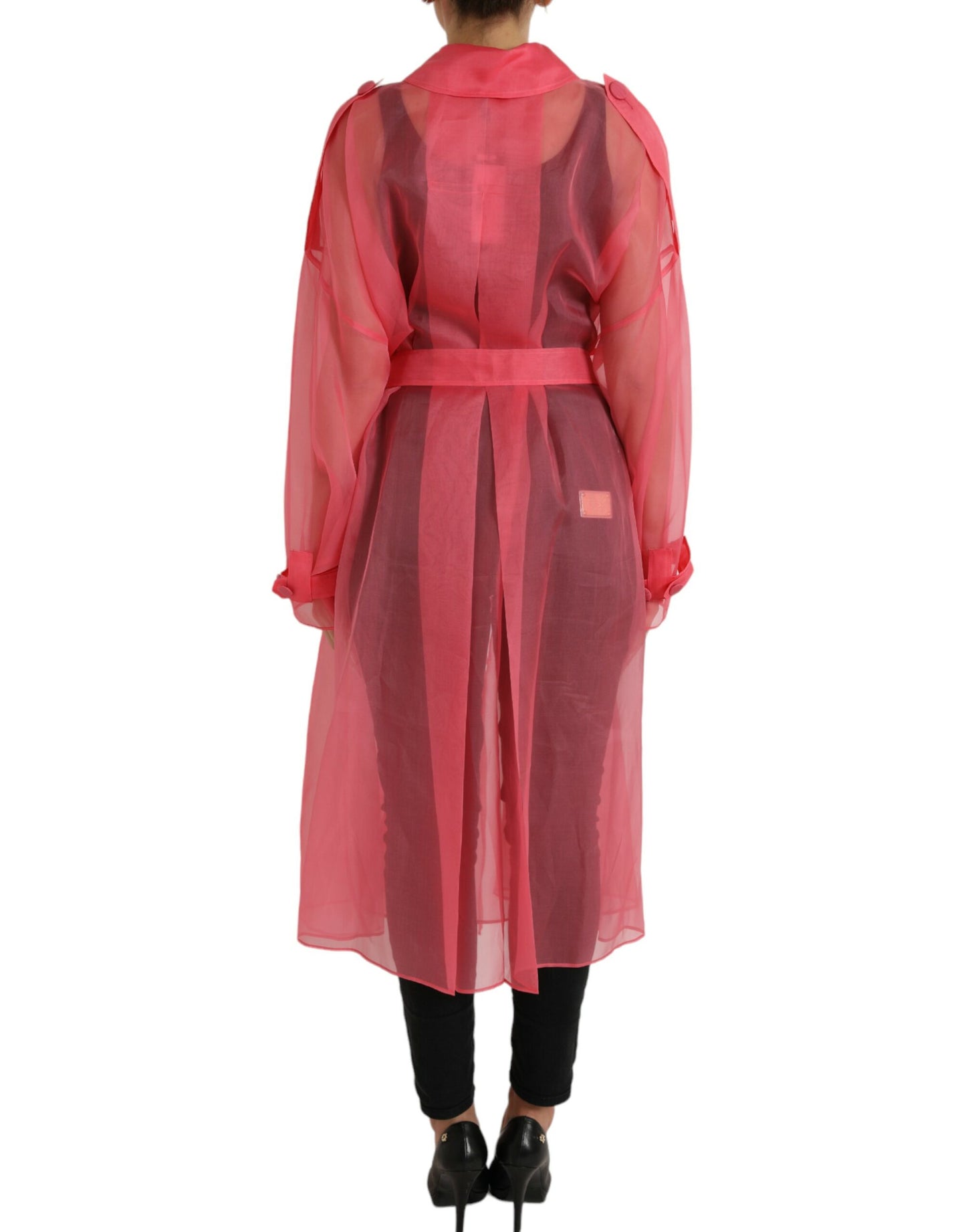 Dolce &amp; Gabbana Elegant long jacket in pink silk