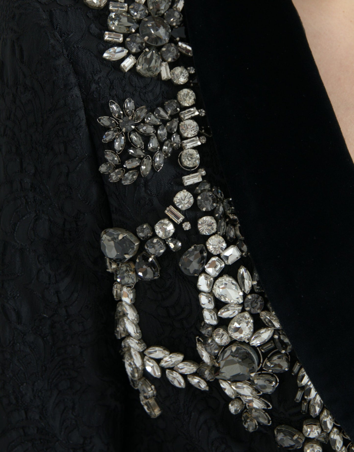 Dolce &amp; Gabbana Elegant embellished black coat jacket