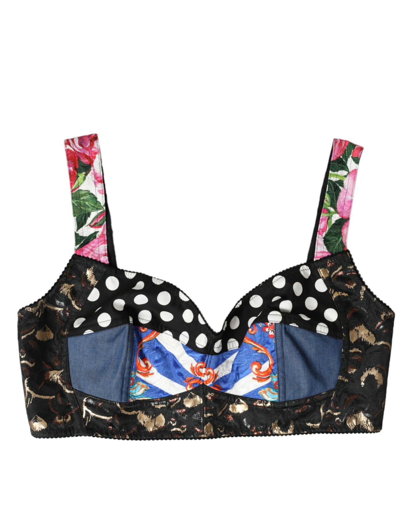 Dolce &amp; Gabbana Floral Patchwork Bustier Crop Top