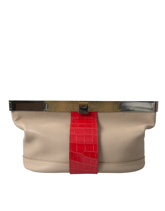 Balenciaga Two-tone exotic leather clutch