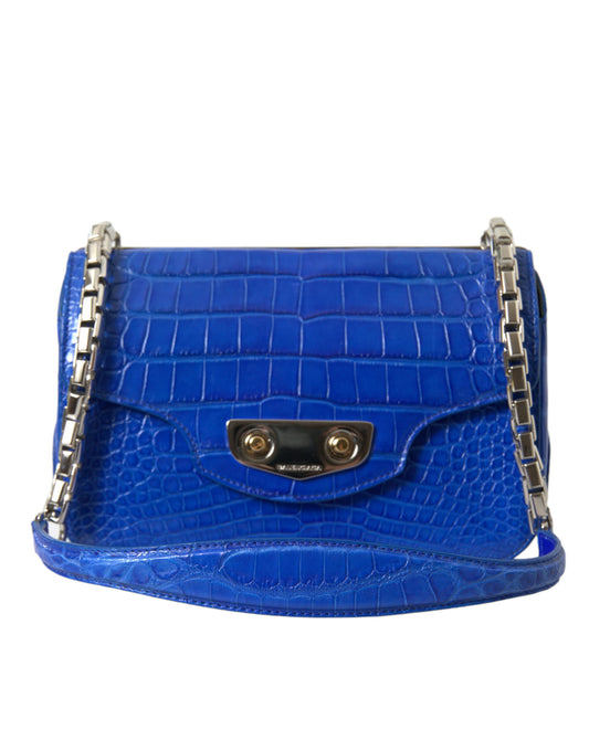 Balenciaga Mini-Umhängetasche aus Alligatorleder - Elegantes Blau