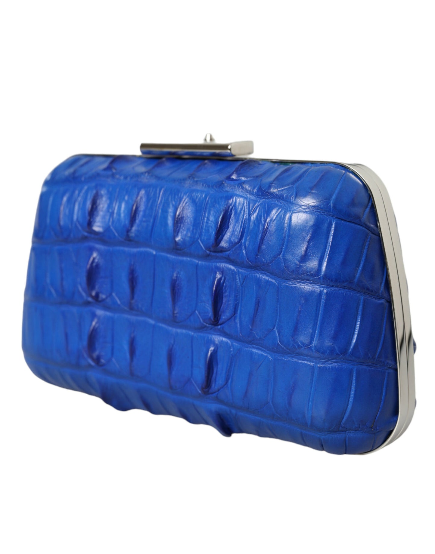 Balenciaga Electric Blue Crocodile Leather Clutch