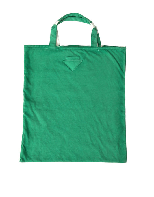 Prada Elegant Tote Bag in green fabric