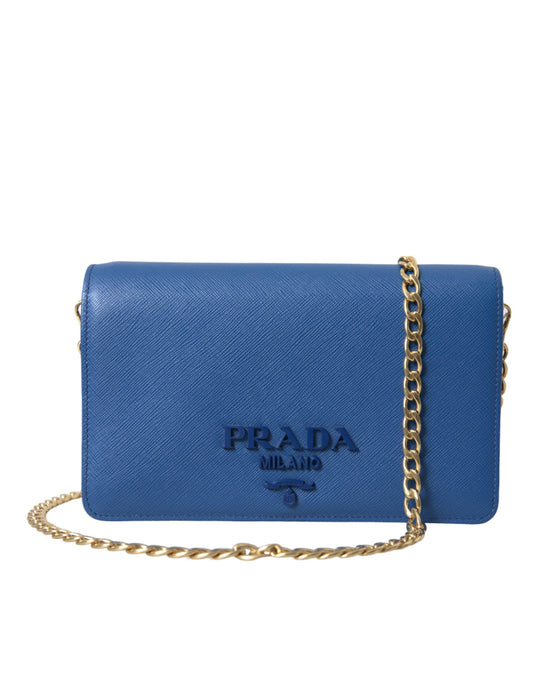 Prada Elegant Monogram Leather Shoulder Bag