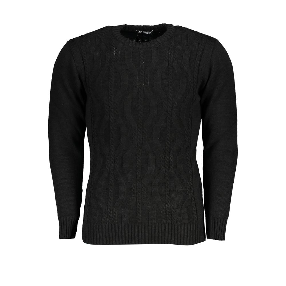 US Grand Polo Black Fabric Sweater