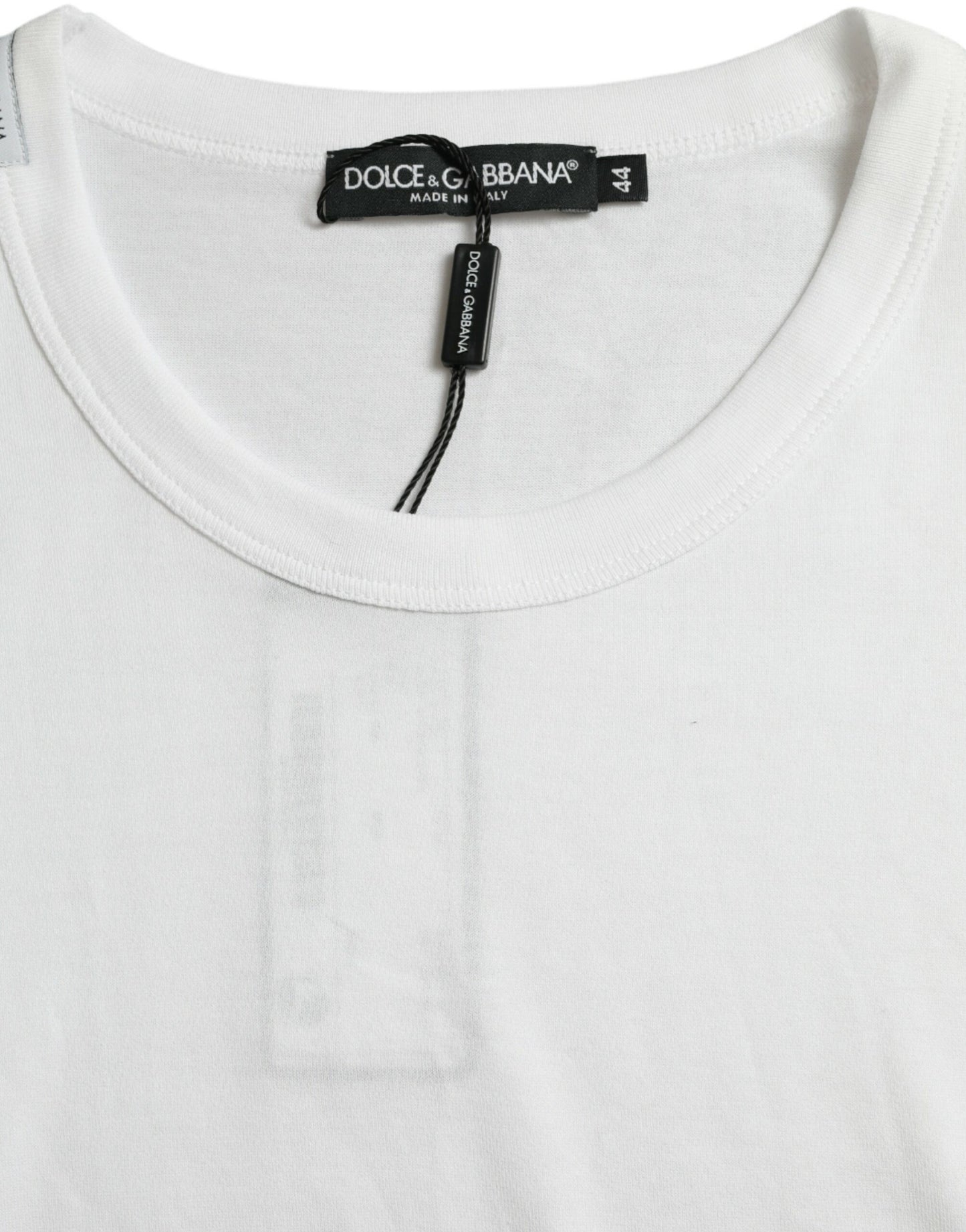 Dolce &amp; Gabbana White Logo Crew Neck Short Sleeve T-Shirt