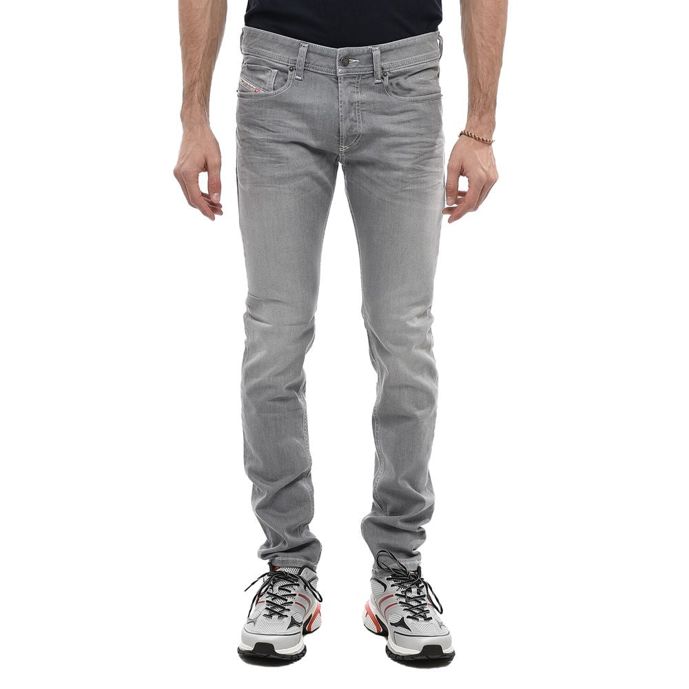 Diesel Gray Cotton Jeans &amp; Pants