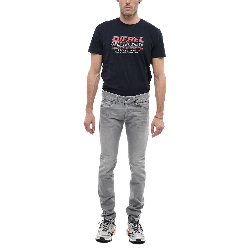 Diesel Gray Cotton Jeans &amp; Pants