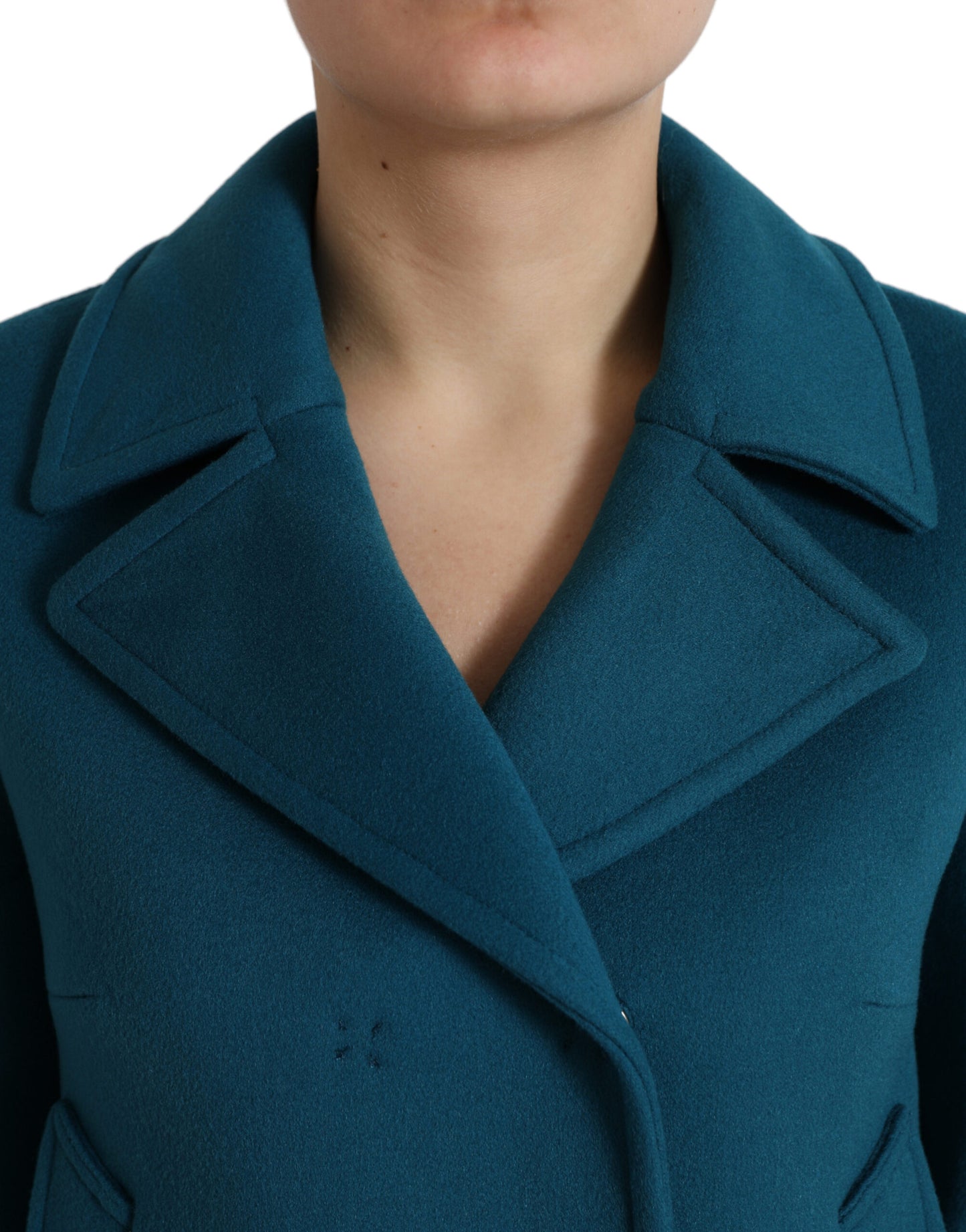 Dolce &amp; Gabbana Blue Wool and Cashmere Trench Coat