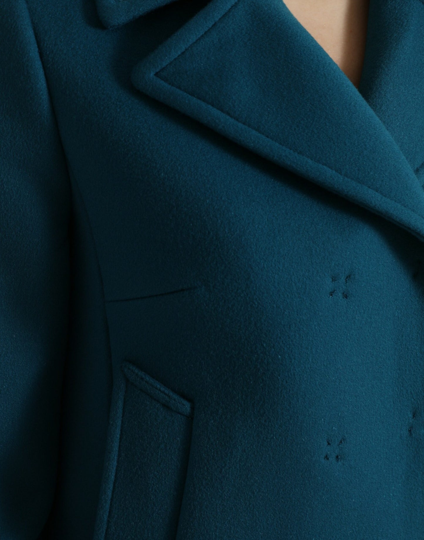 Dolce &amp; Gabbana Blue Wool and Cashmere Trench Coat