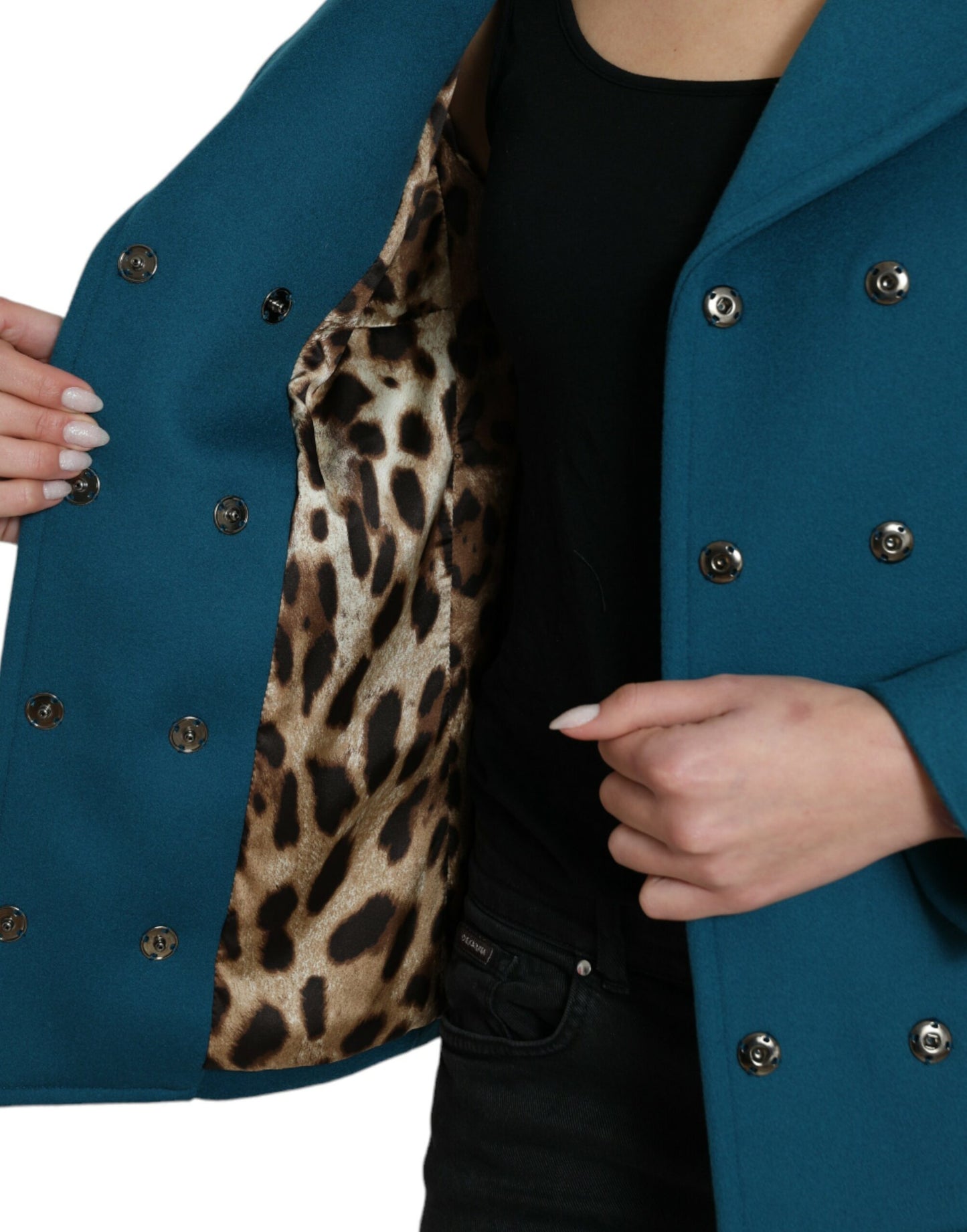 Dolce &amp; Gabbana Blue Wool and Cashmere Trench Coat