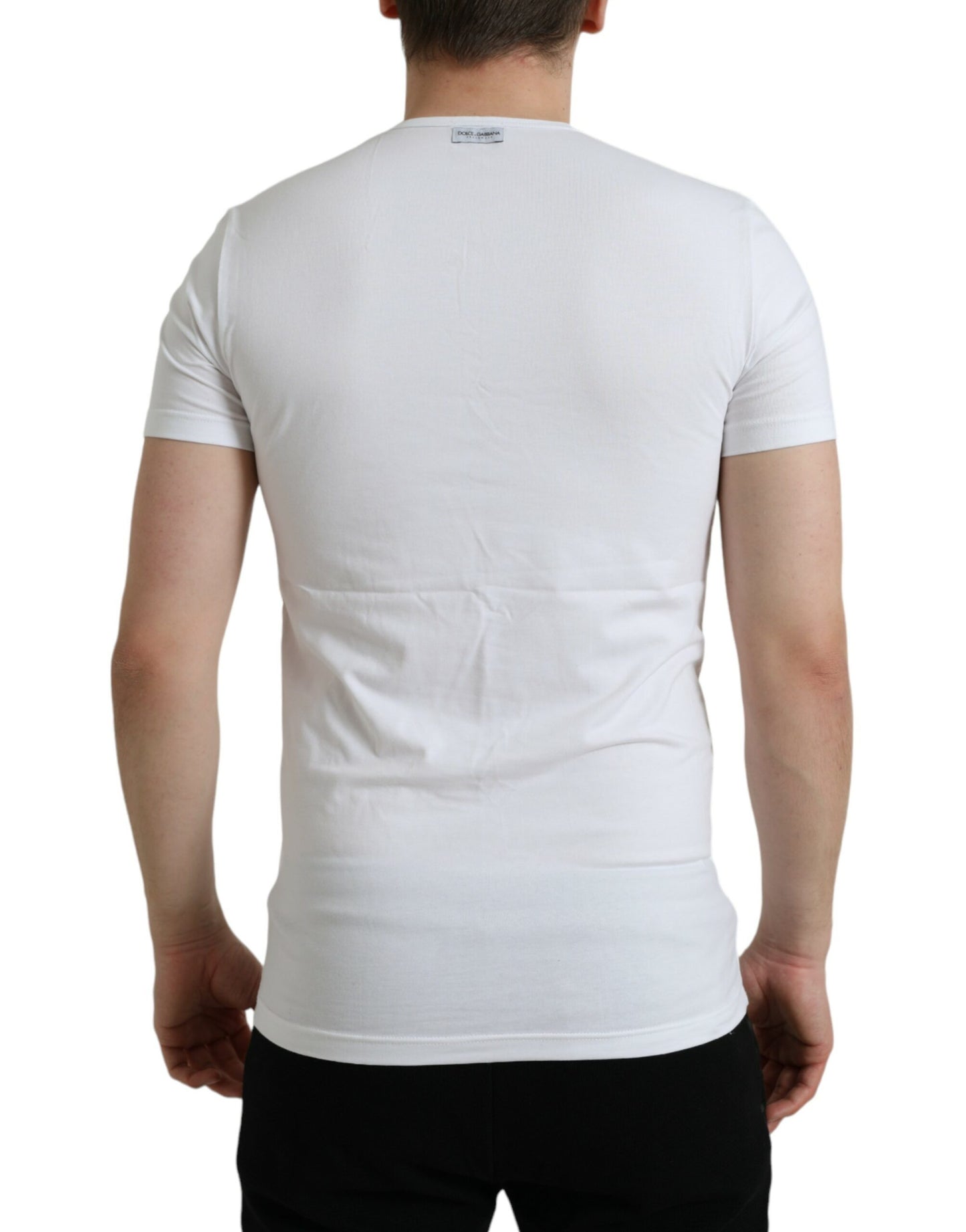 Dolce &amp; Gabbana White Cotton Crew Neck T-Shirt Underwear