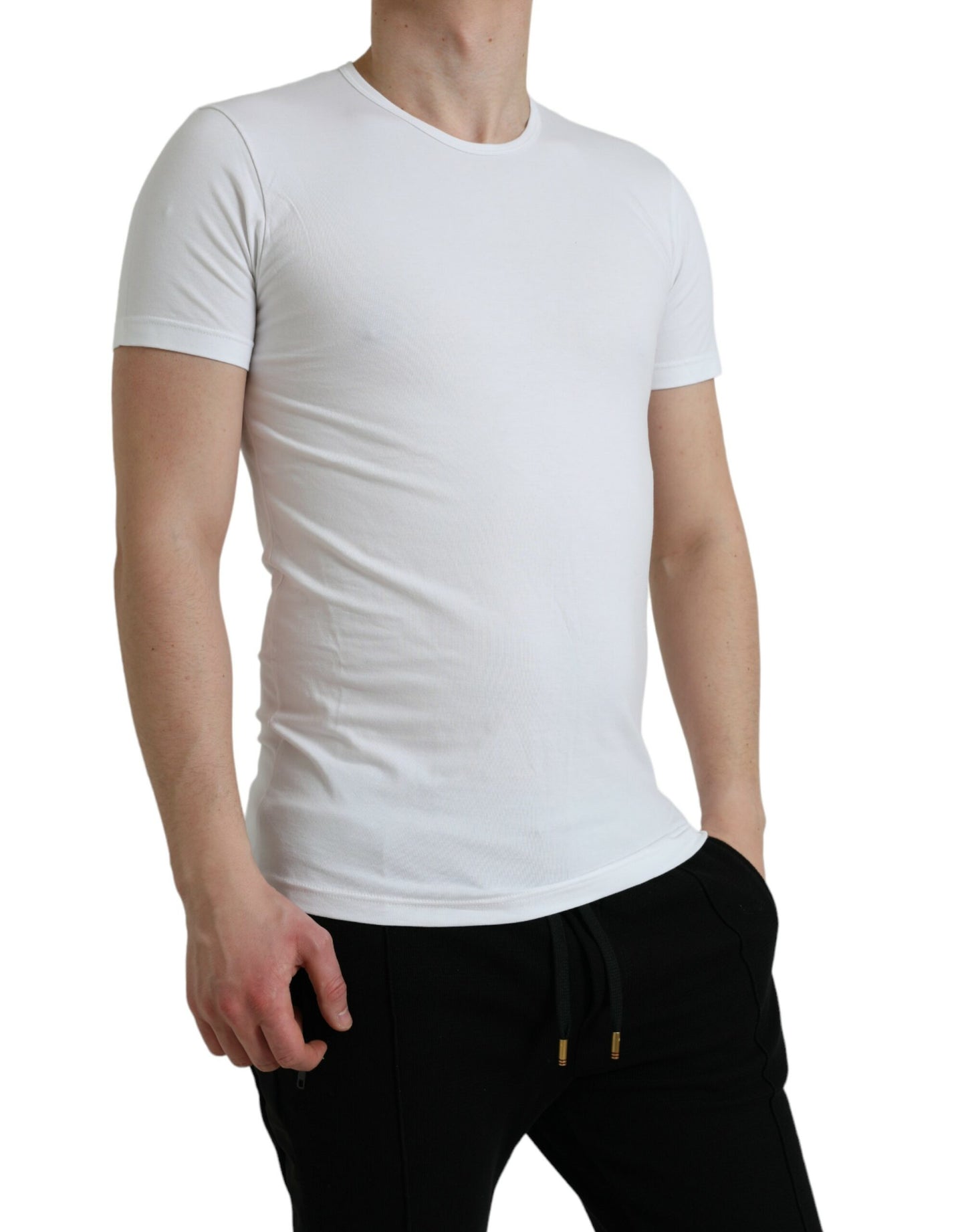 Dolce &amp; Gabbana White Cotton Crew Neck T-Shirt Underwear