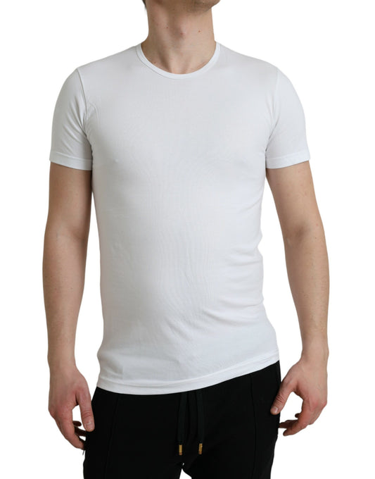 Dolce &amp; Gabbana White Cotton Crew Neck T-Shirt Underwear