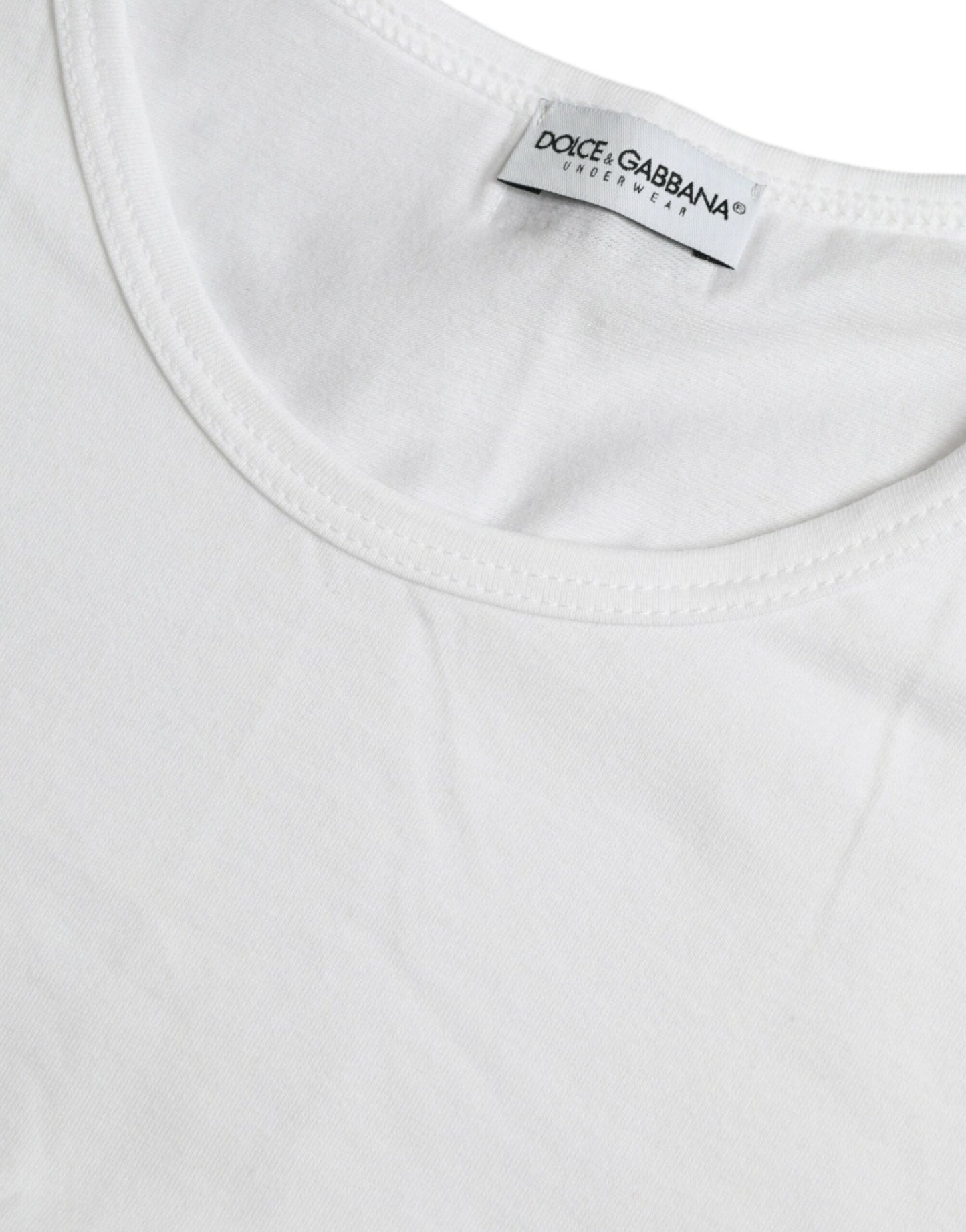 Dolce &amp; Gabbana White Cotton Crew Neck T-Shirt Underwear