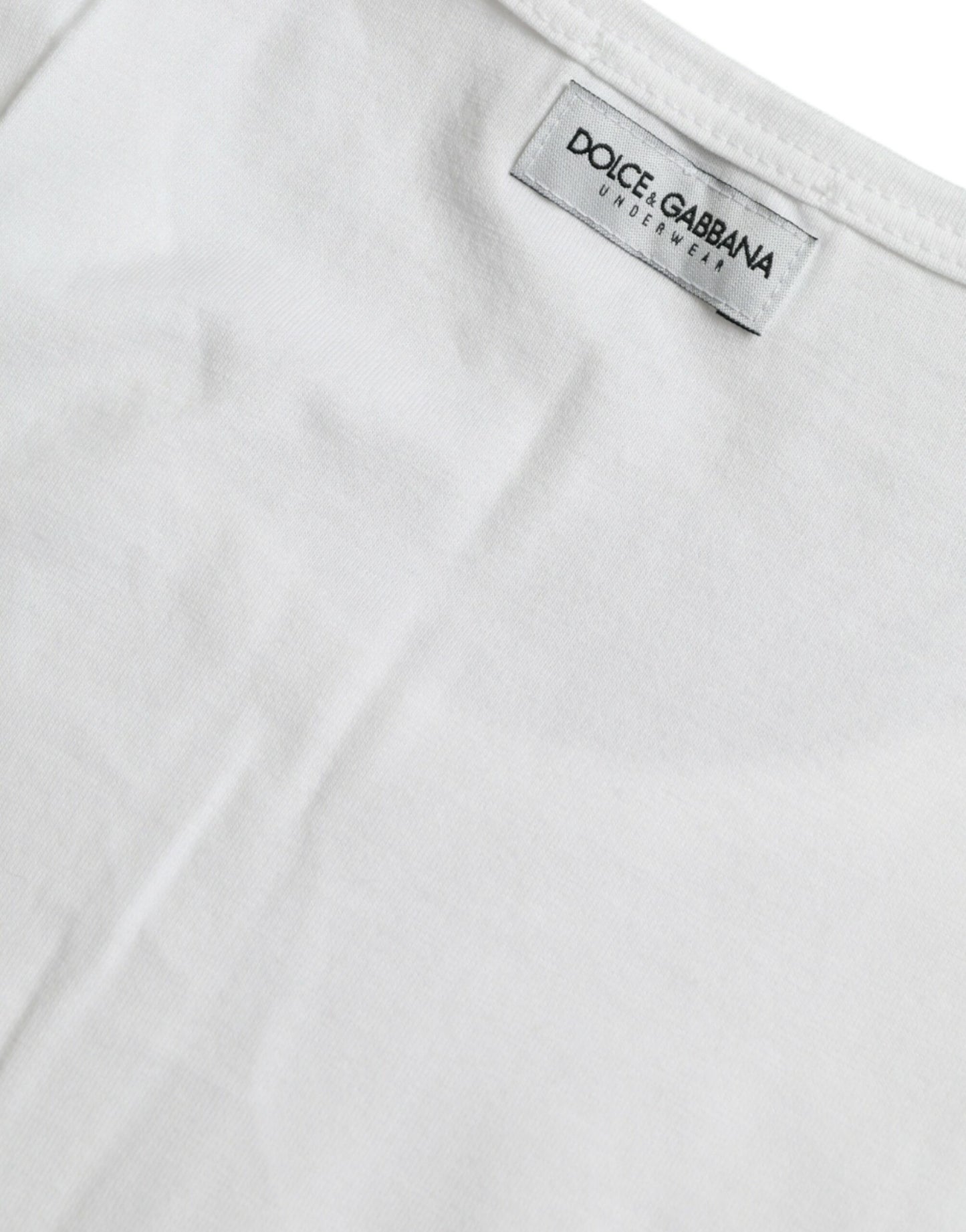 Dolce &amp; Gabbana White Cotton Crew Neck T-Shirt Underwear