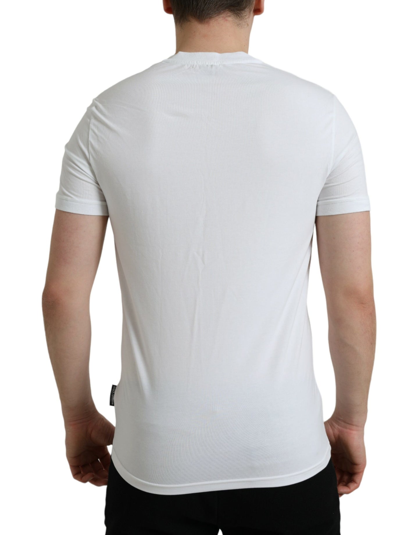 Dolce &amp; Gabbana White Cotton V-neck Short Sleeve T-shirt for Underwear