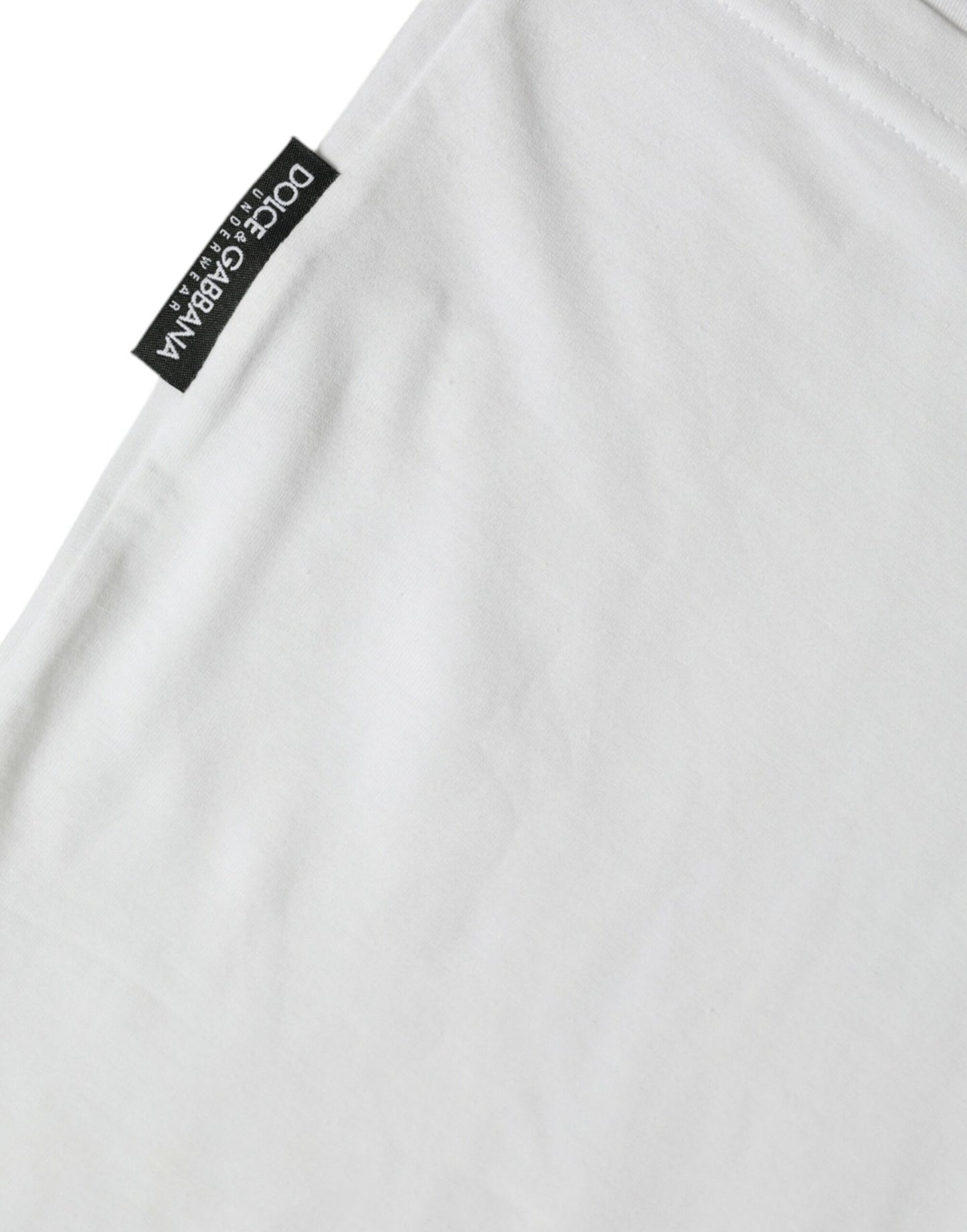 Dolce &amp; Gabbana White Cotton V-neck Short Sleeve T-shirt for Underwear