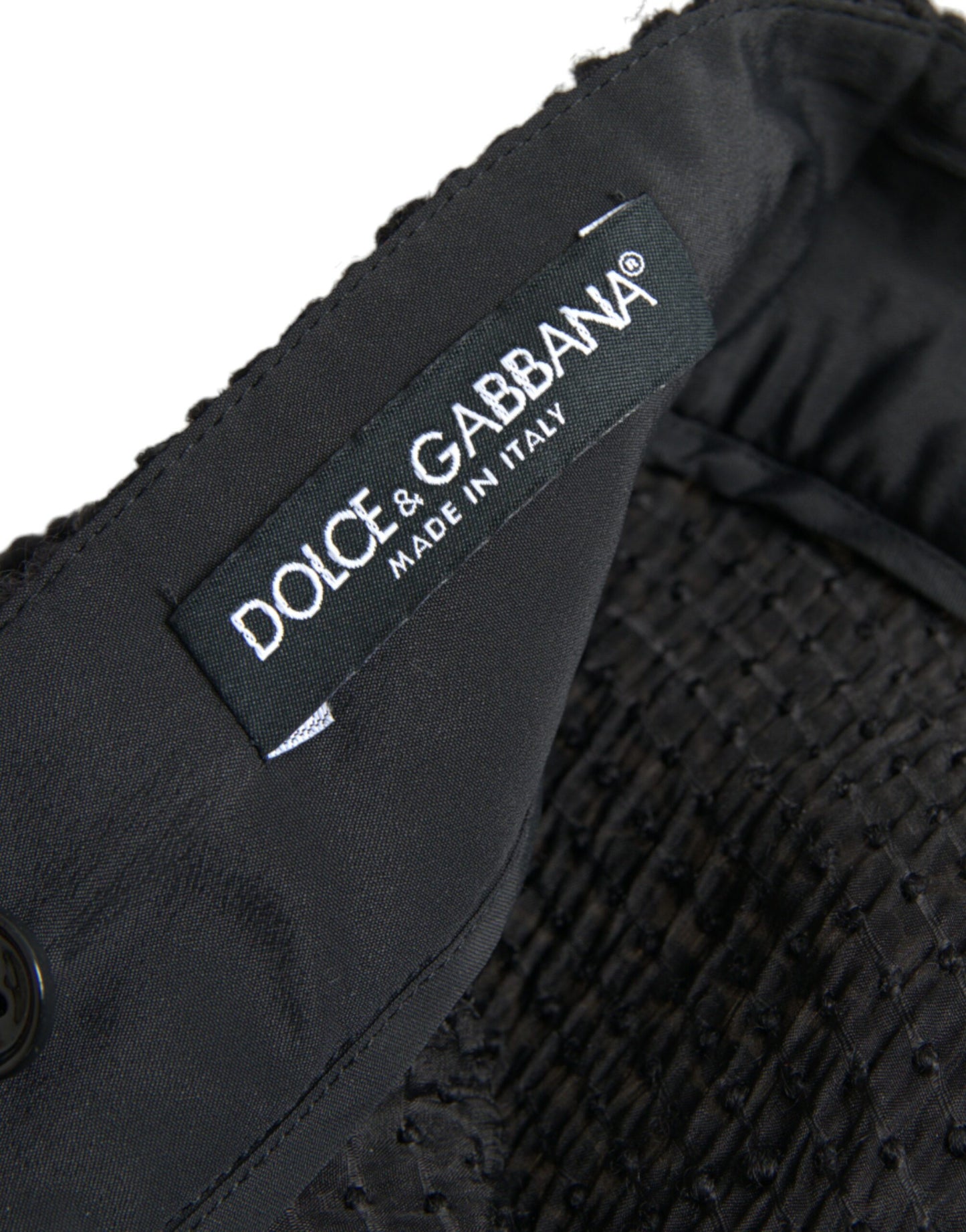 Dolce &amp; Gabbana Black High Waist Knee Length A-Line Skirt