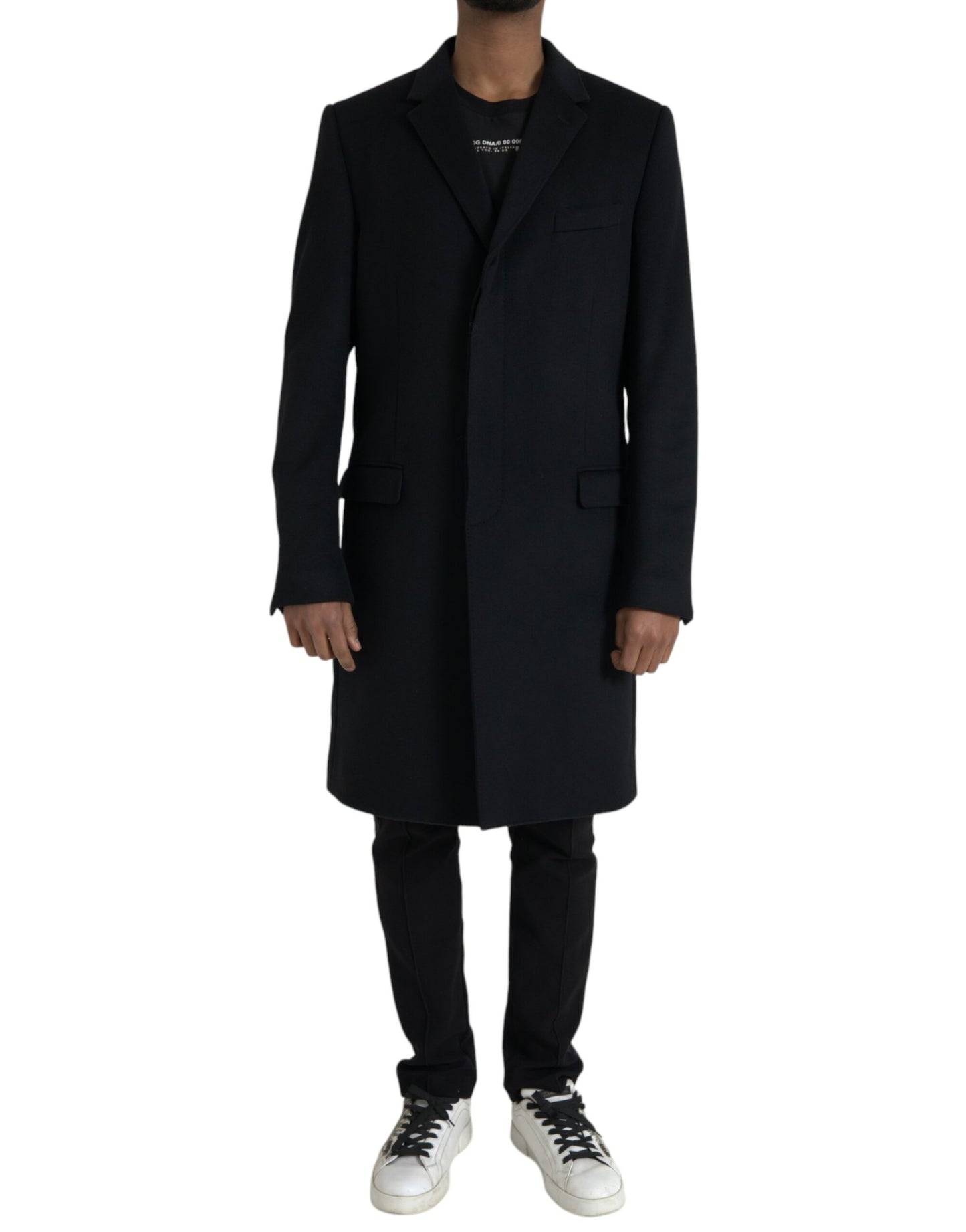 Dolce &amp; Gabbana Black Wool Cashmere Trench Coat Jacket