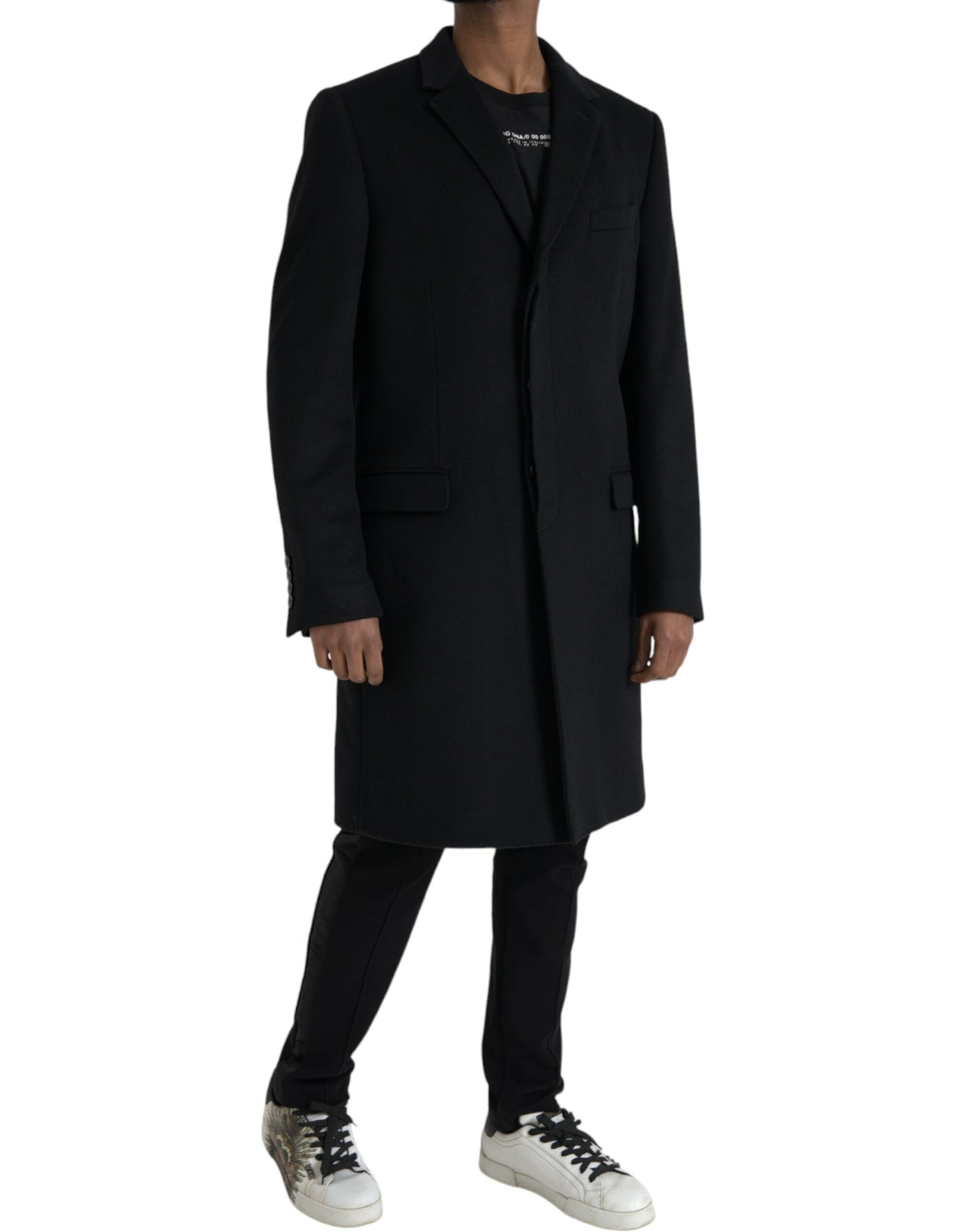 Dolce &amp; Gabbana Black Wool Cashmere Trench Coat Jacket