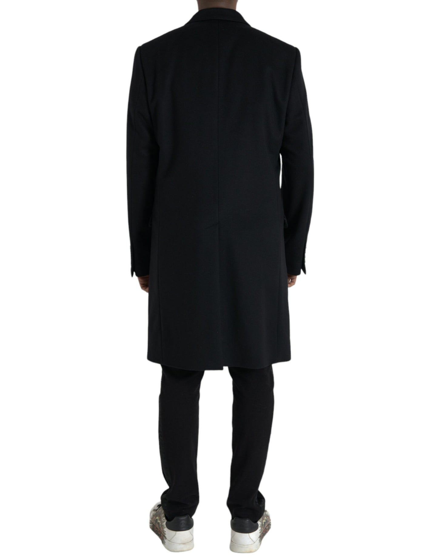 Dolce &amp; Gabbana Black Wool Cashmere Trench Coat Jacket