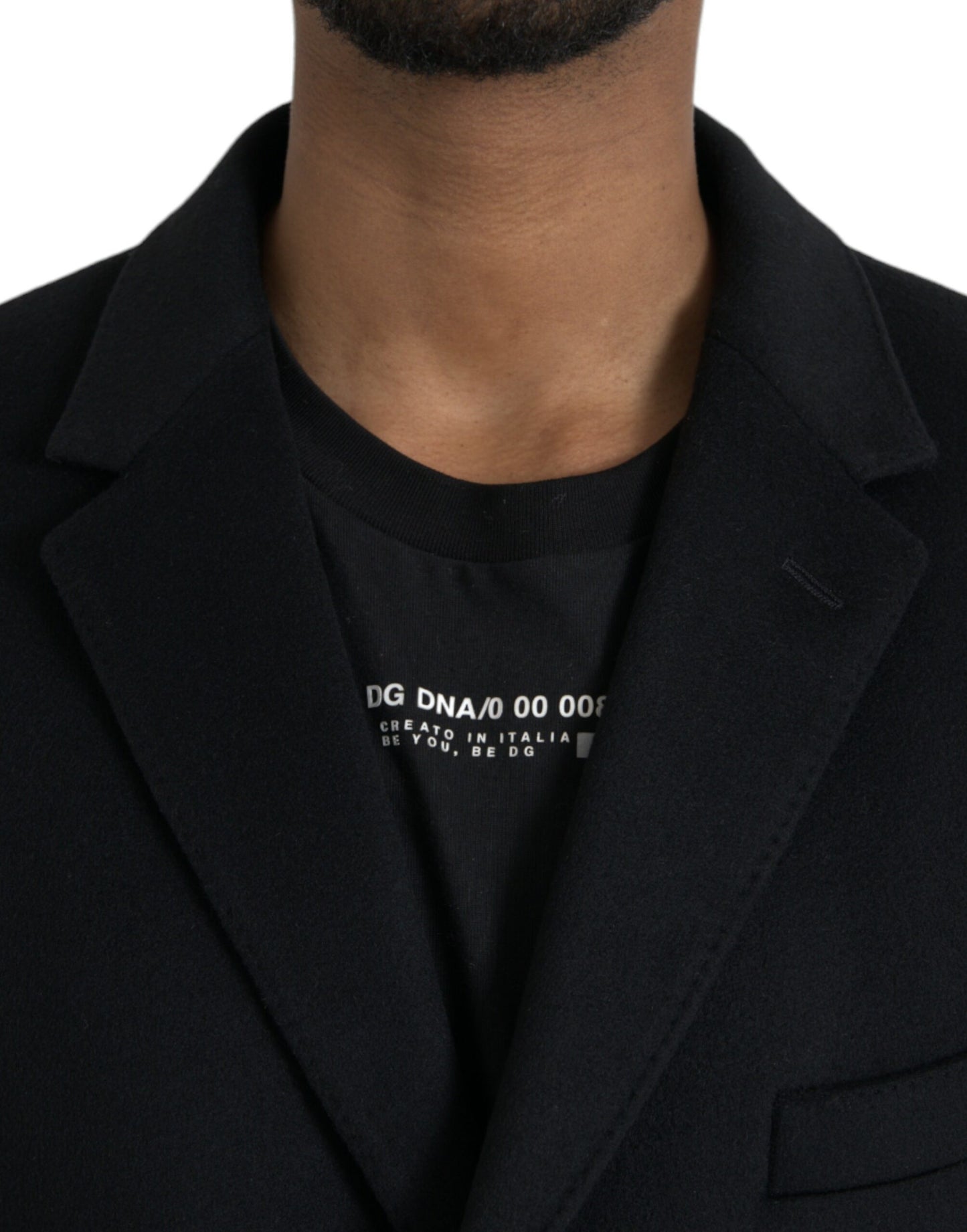 Dolce &amp; Gabbana Black Wool Cashmere Trench Coat Jacket