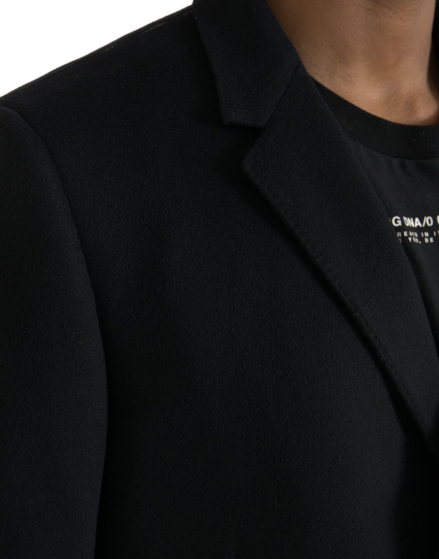 Dolce &amp; Gabbana Black Wool Cashmere Trench Coat Jacket