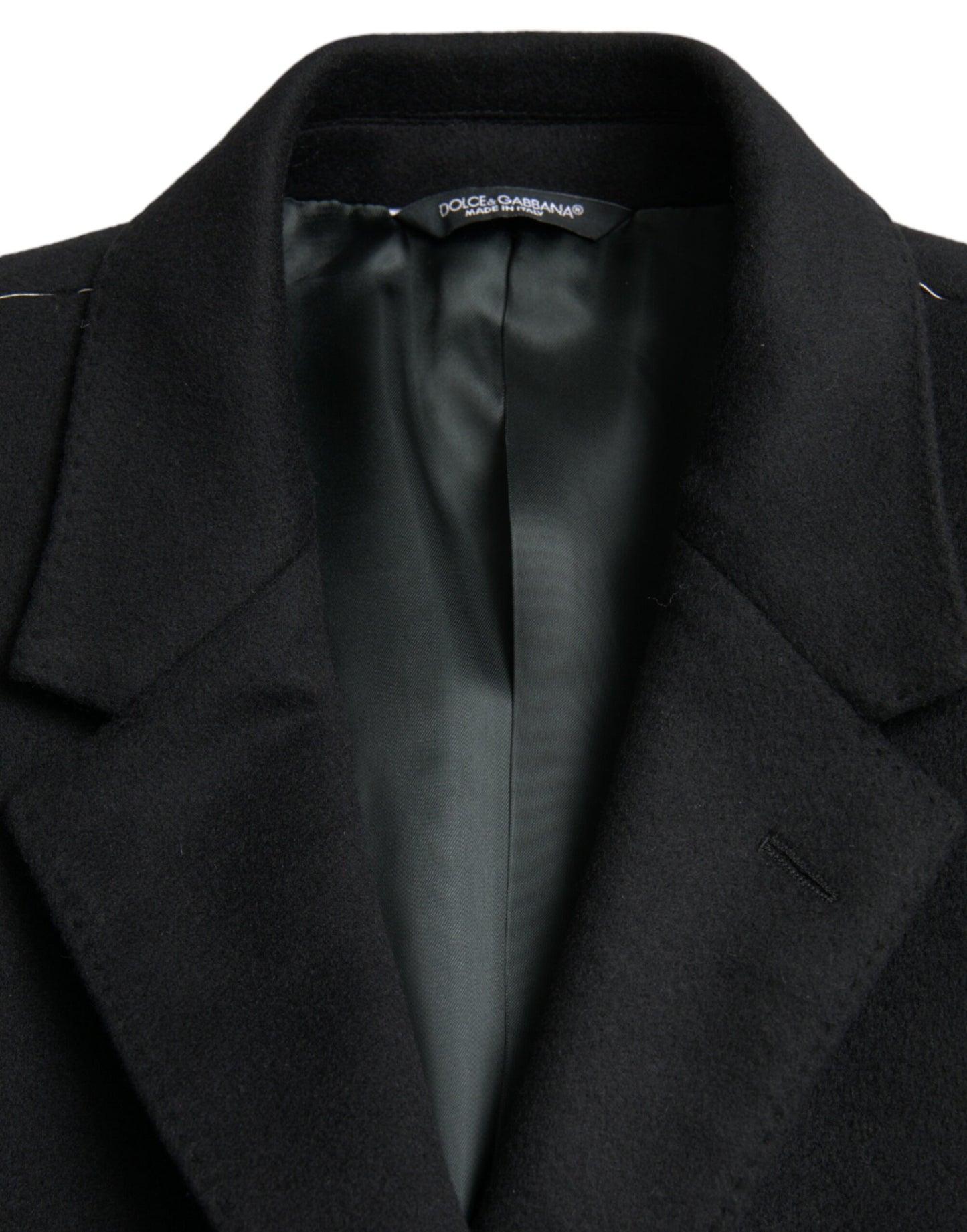 Dolce &amp; Gabbana Black Wool Cashmere Trench Coat Jacket