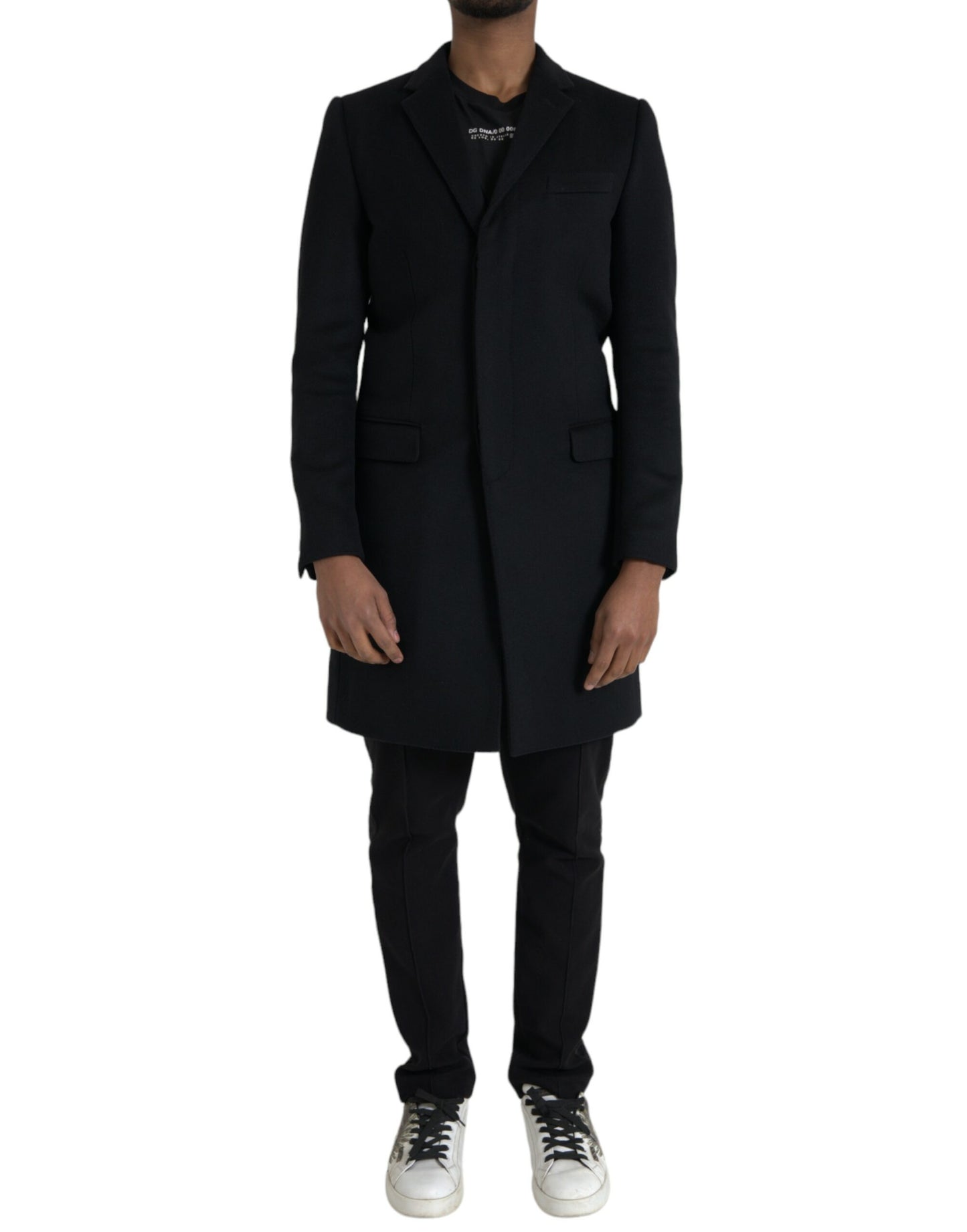 Dolce &amp; Gabbana Black Single Breasted Trench Coat Jacket