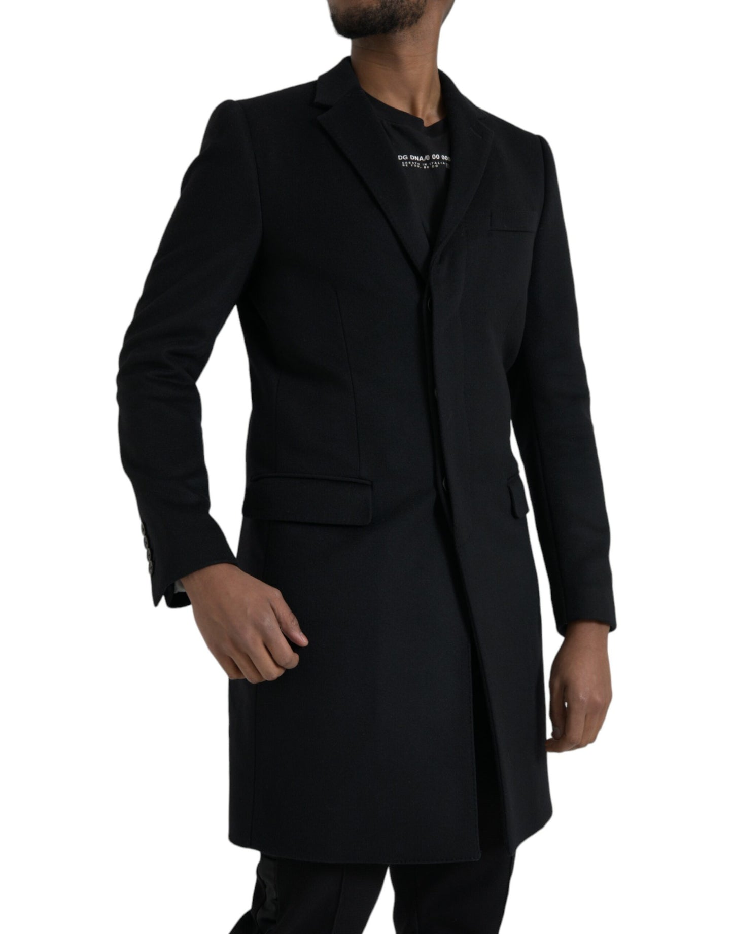 Dolce &amp; Gabbana Black Single Breasted Trench Coat Jacket