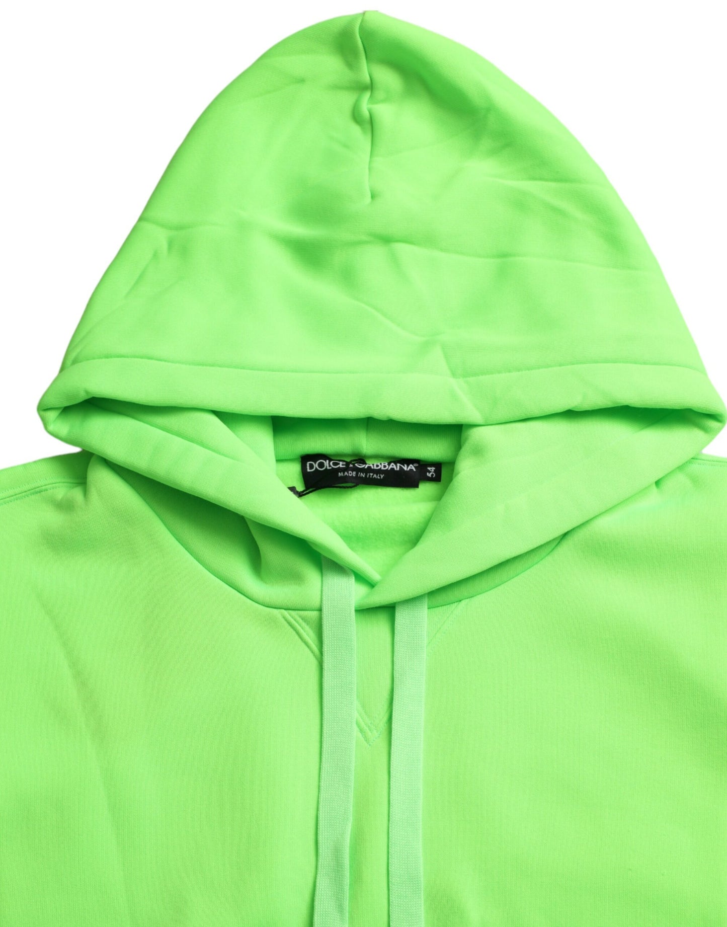 Dolce &amp; Gabbana Neon Green Hoodie Pullover Sweater