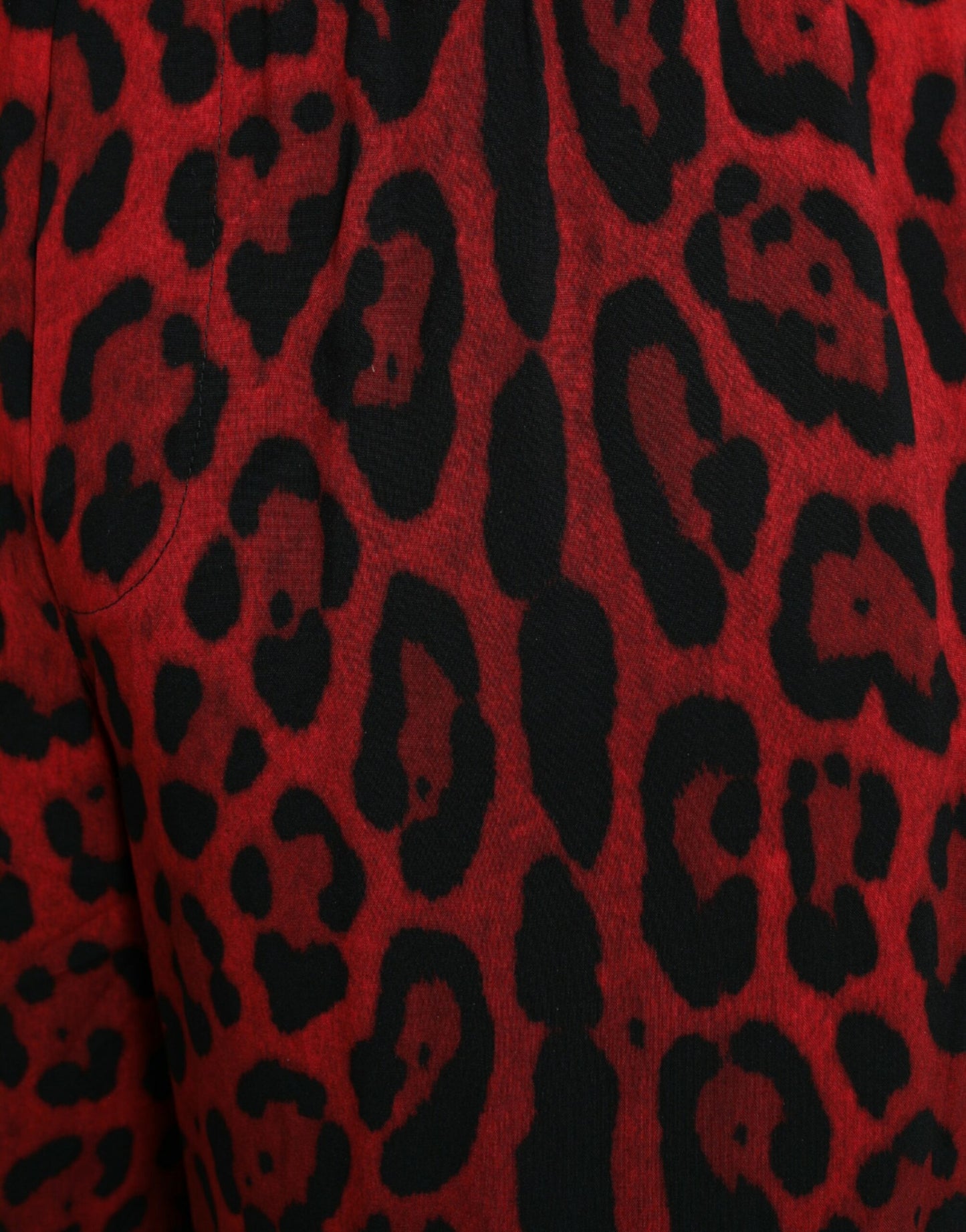 Dolce &amp; Gabbana Red Bermuda shorts with leopard print in viscose