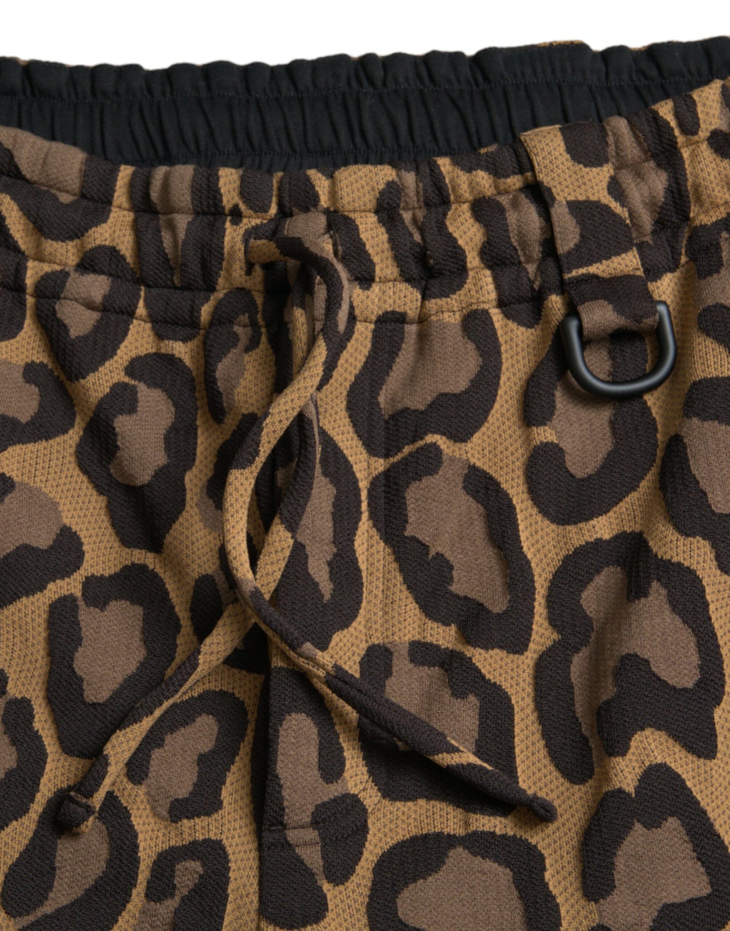 Dolce &amp; Gabbana Brown Leopard Print Polyester Jogger Pants