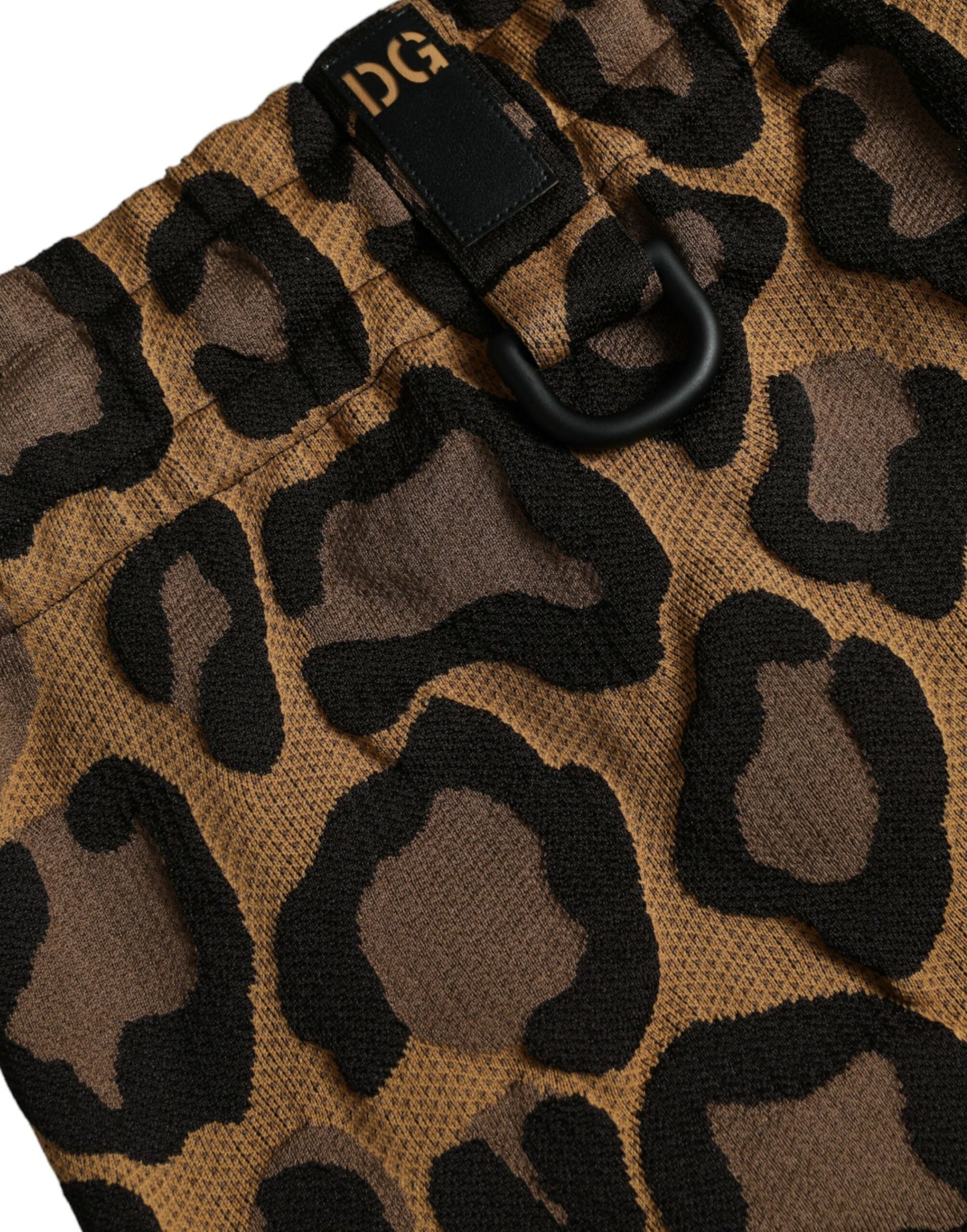 Dolce &amp; Gabbana Brown Leopard Print Polyester Jogger Pants