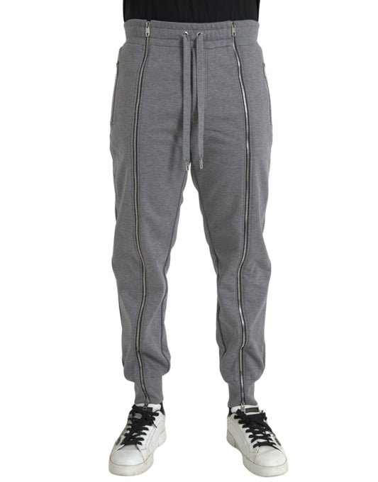 Dolce & Gabbana Graue Baumwoll-Jogger-Skinny-Sweatpants-Hose