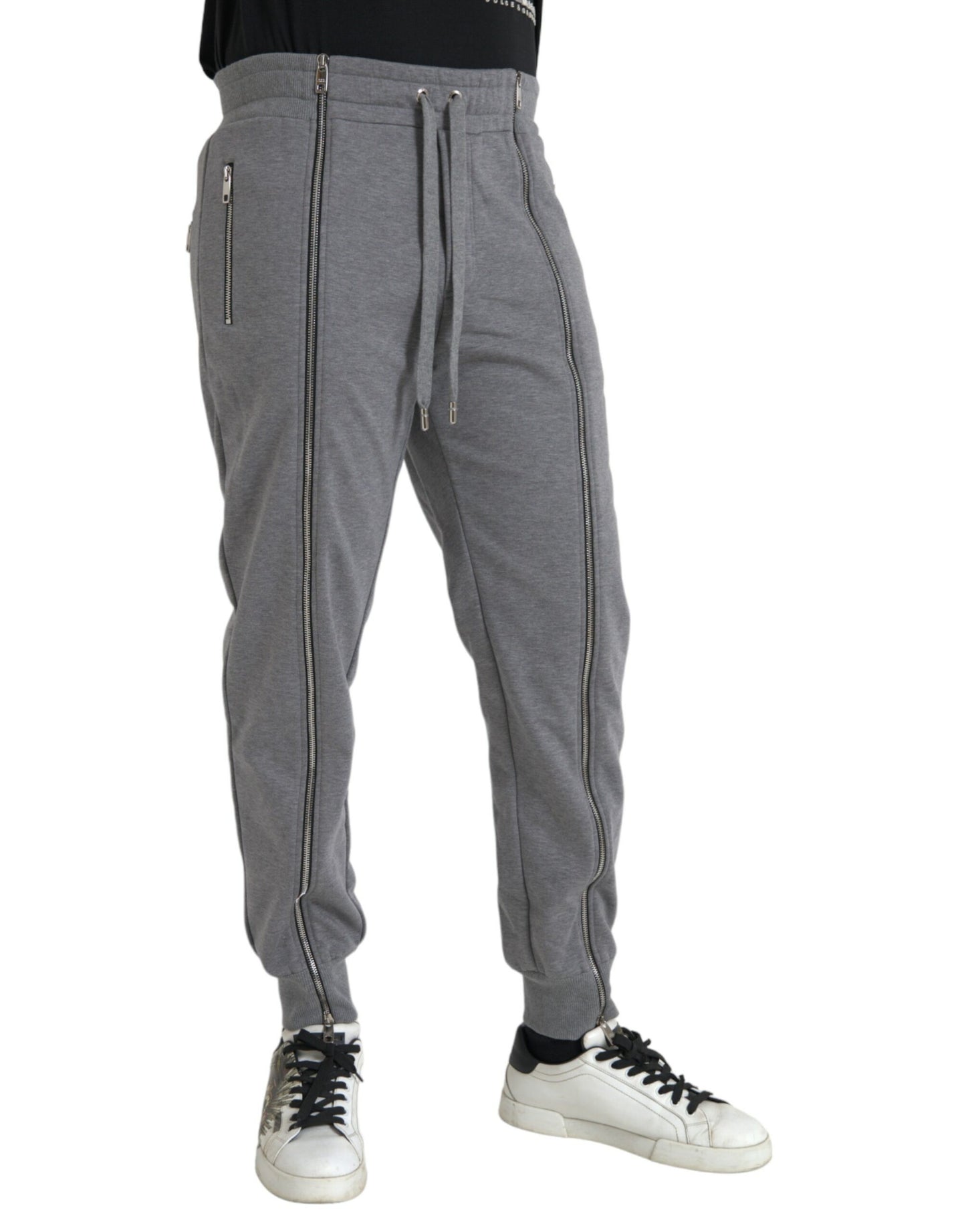 Dolce & Gabbana Graue Baumwoll-Jogger-Skinny-Sweatpants-Hose