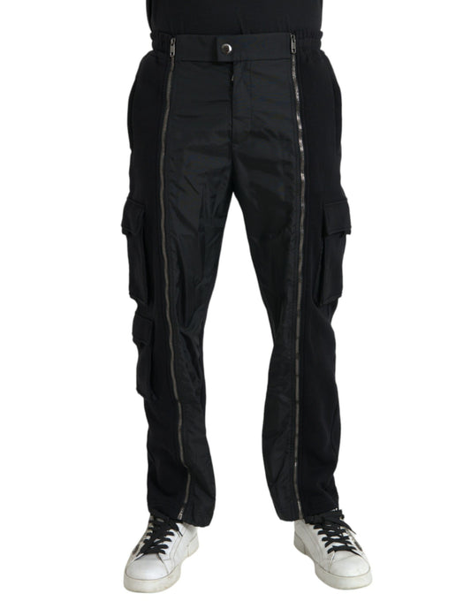 Dolce &amp; Gabbana Black Cotton Blend Skinny Pants