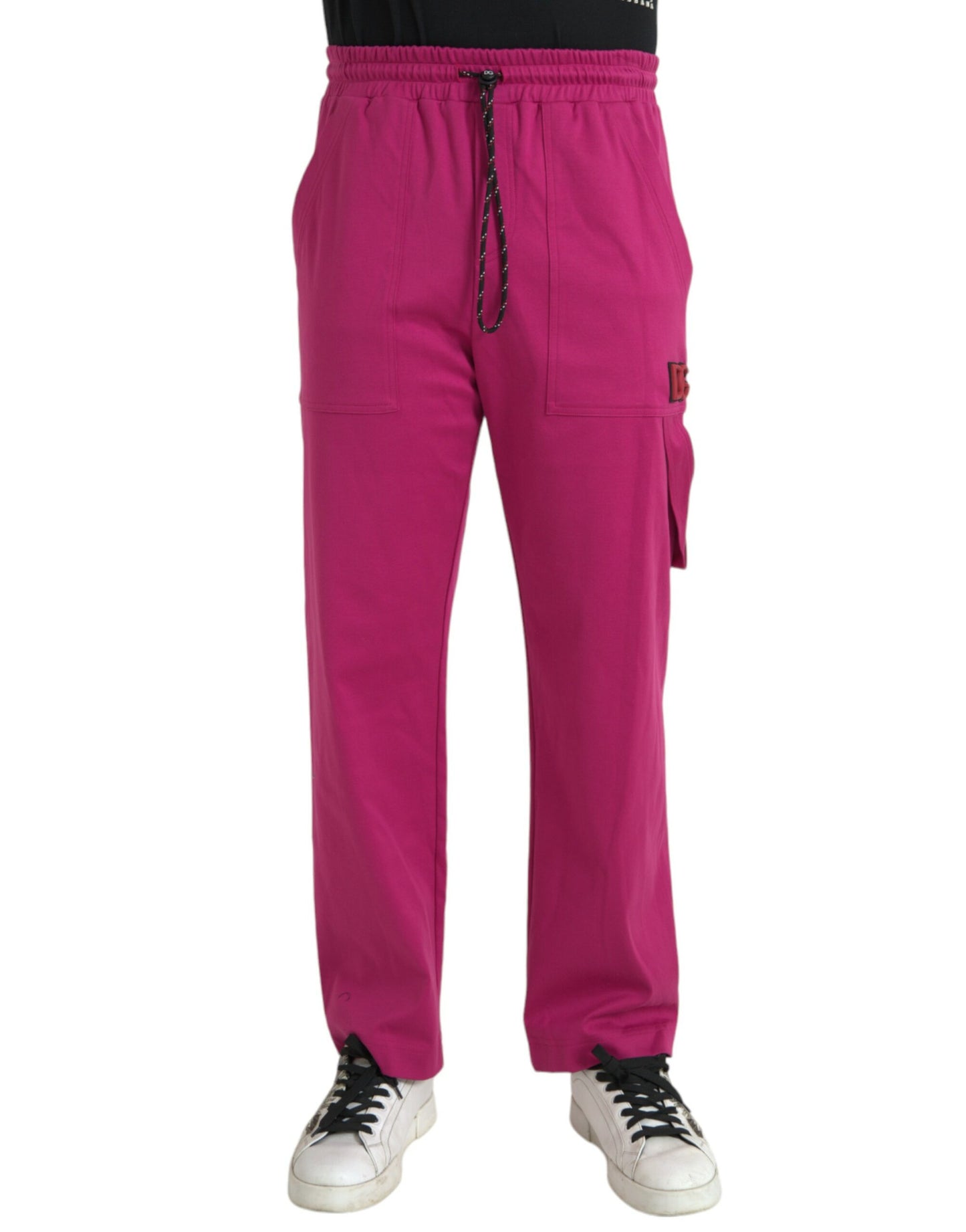 Dolce & Gabbana Rosa Logo-Cargo-Baumwoll-Jogger-Sweatpants