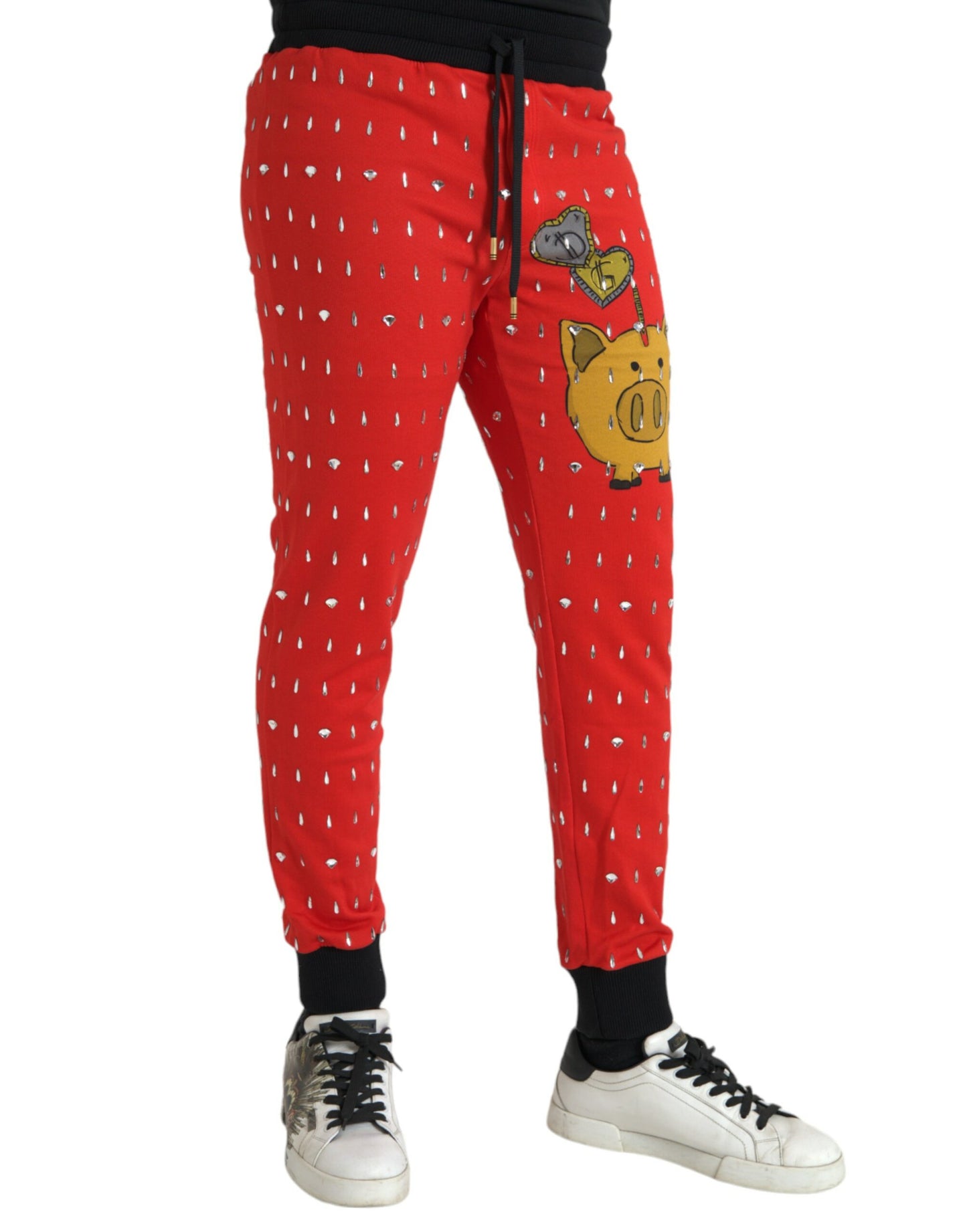 Dolce & Gabbana Rote Jahr des Schweins Jogger-Sweatpants Hosen