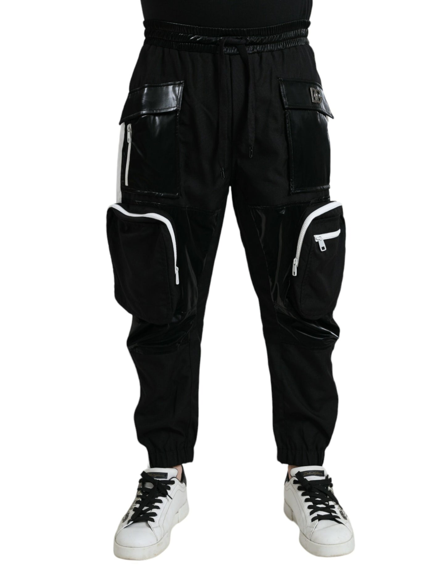 Dolce &amp; Gabbana Black Nylon Cargo Jogger Men Sweatpants Pants