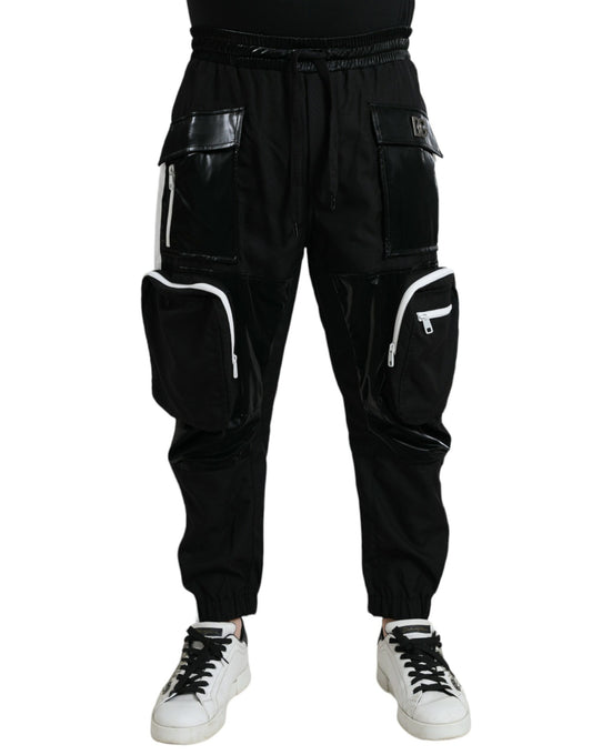 Dolce &amp; Gabbana Black Nylon Cargo Jogger Men Sweatpants Pants