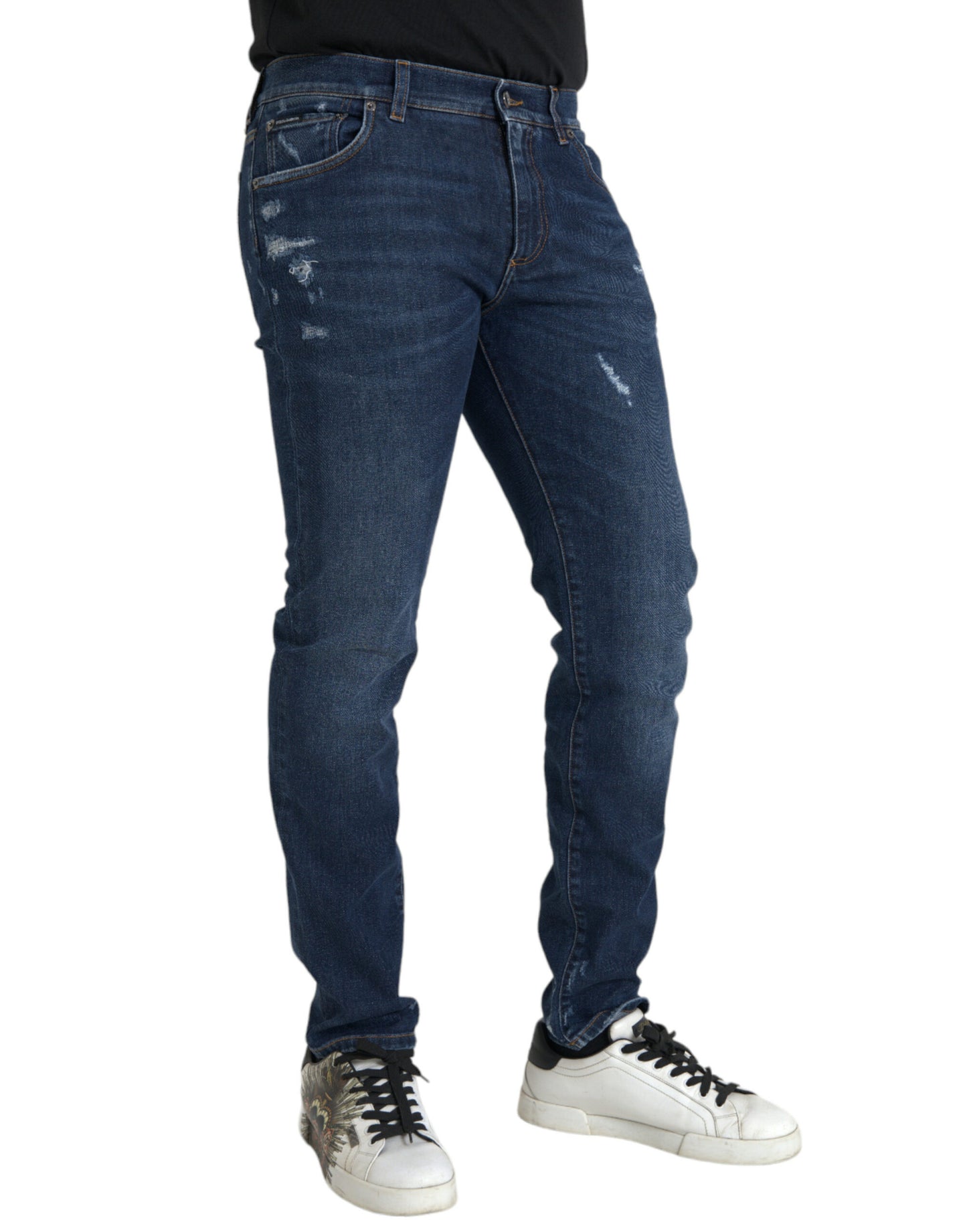 Dolce &amp; Gabbana Blue Slim Fit Cotton Skinny Men Denim Jeans